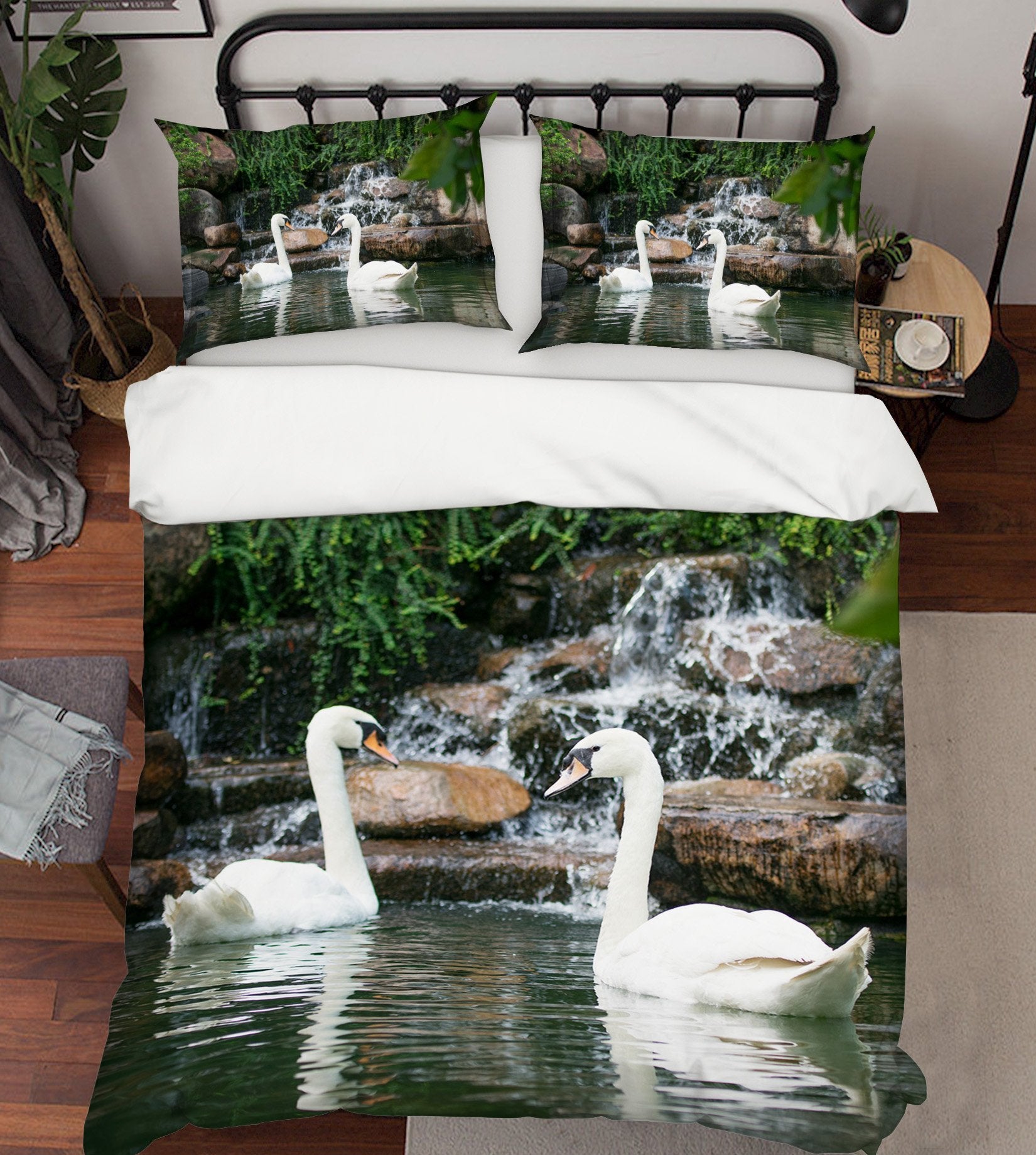 3D Swan Creek 2002 Bed Pillowcases Quilt Quiet Covers AJ Creativity Home 