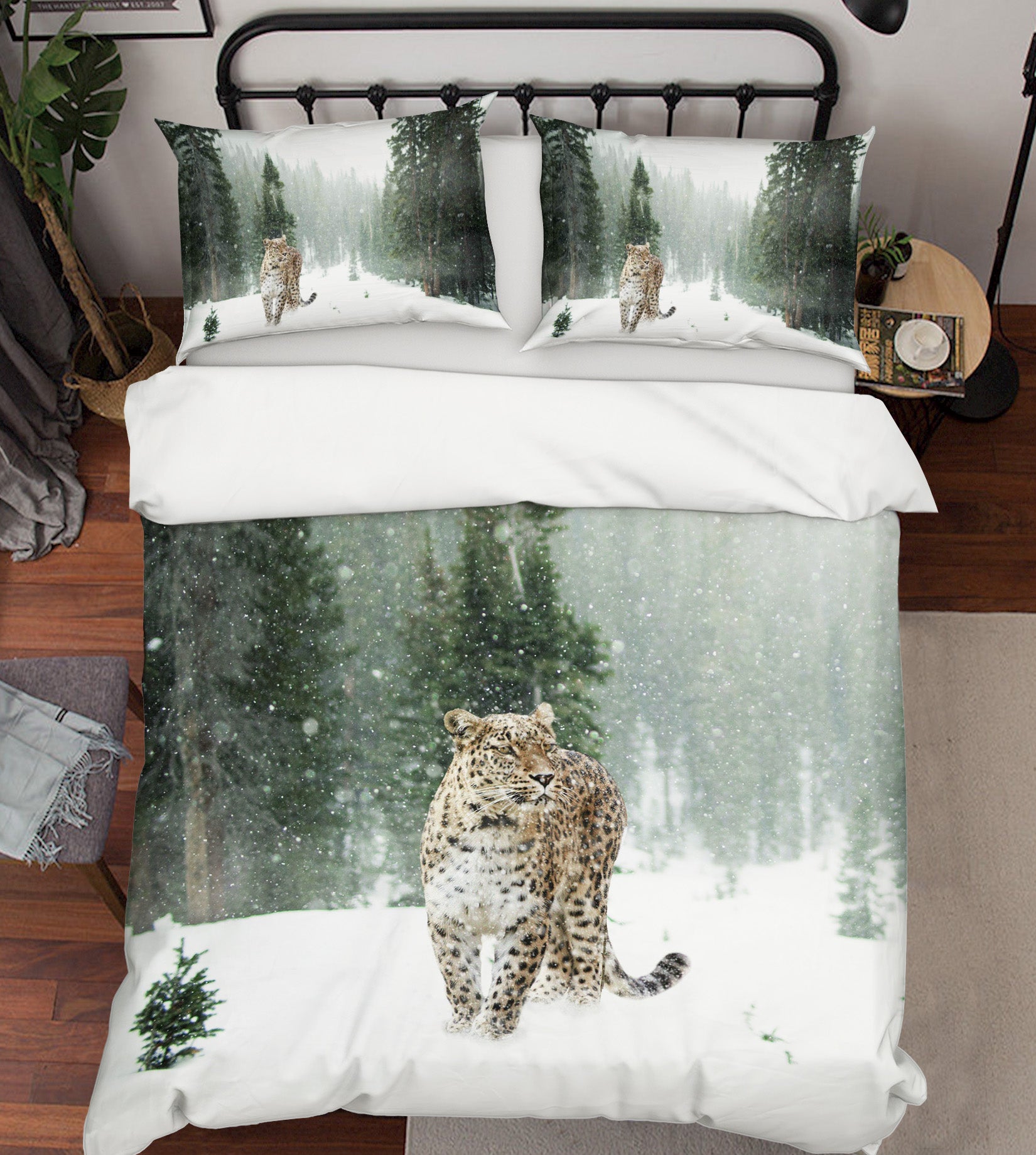 3D Forest Tiger 1935 Bed Pillowcases Quilt