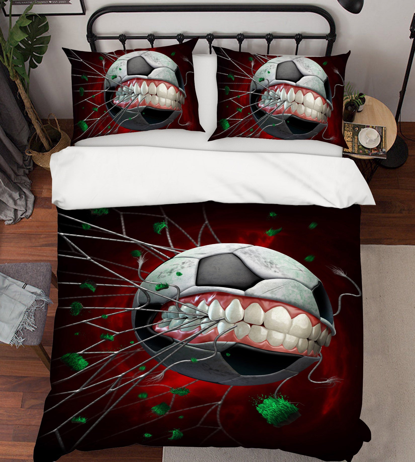 3D Football Tooth Net 4056 Tom Wood Bedding Bed Pillowcases Quilt