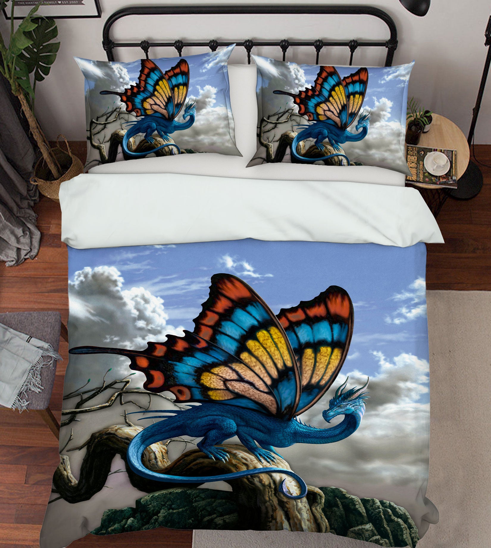 3D Butterfly Wings Dragon 7041 Ciruelo Bedding Bed Pillowcases Quilt