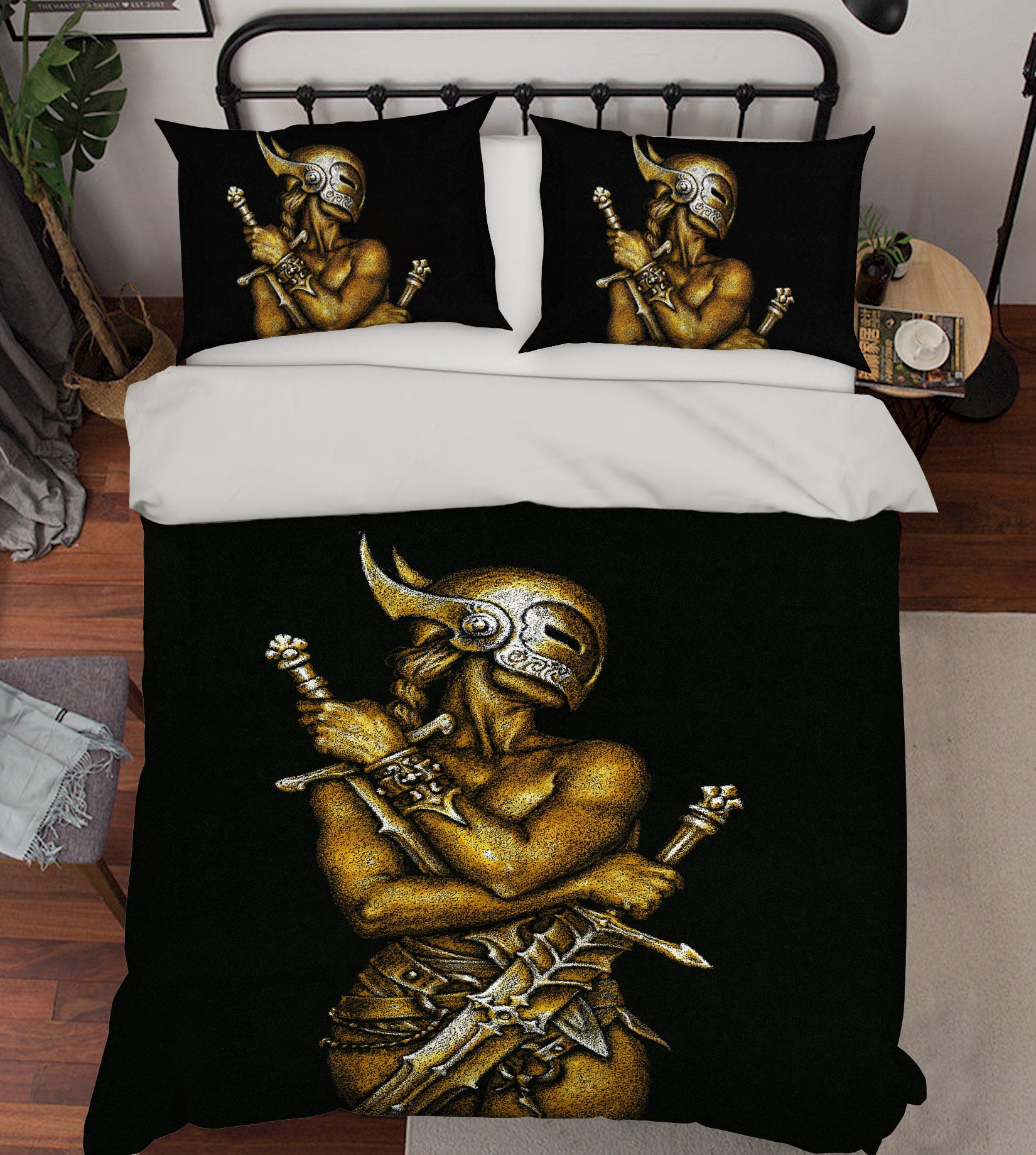3D Sword Metallic Man 6219 Ciruelo Bedding Bed Pillowcases Quilt