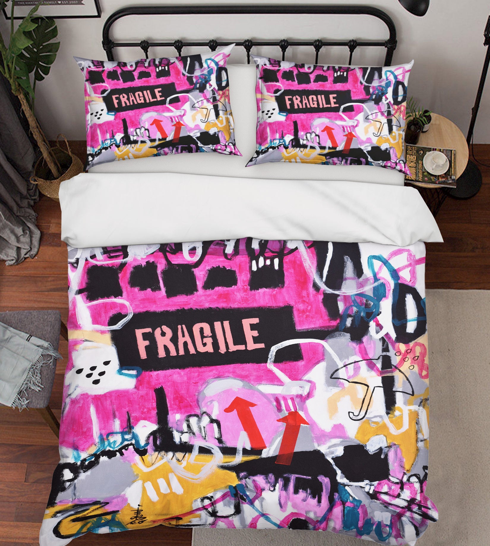 3D Doodle Pink Painting 1150 Misako Chida Bedding Bed Pillowcases Quilt Cover Duvet Cover