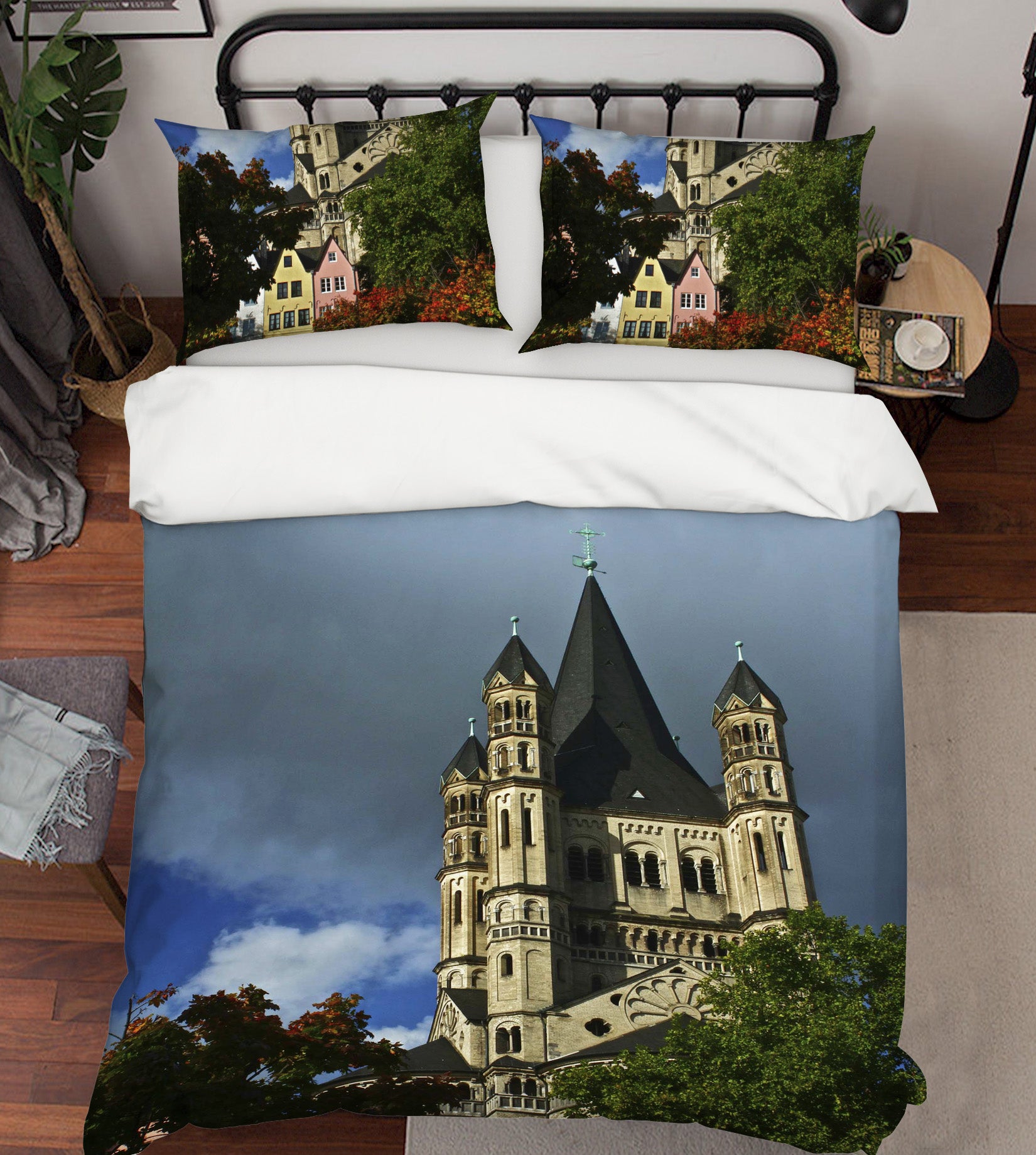 3D Hilltop castle 2113 Kathy Barefield Bedding Bed Pillowcases Quilt