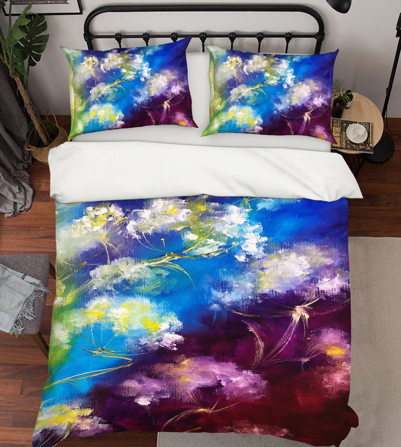 3D Purple Blue Flower 613 Skromova Marina Bedding Bed Pillowcases Quilt