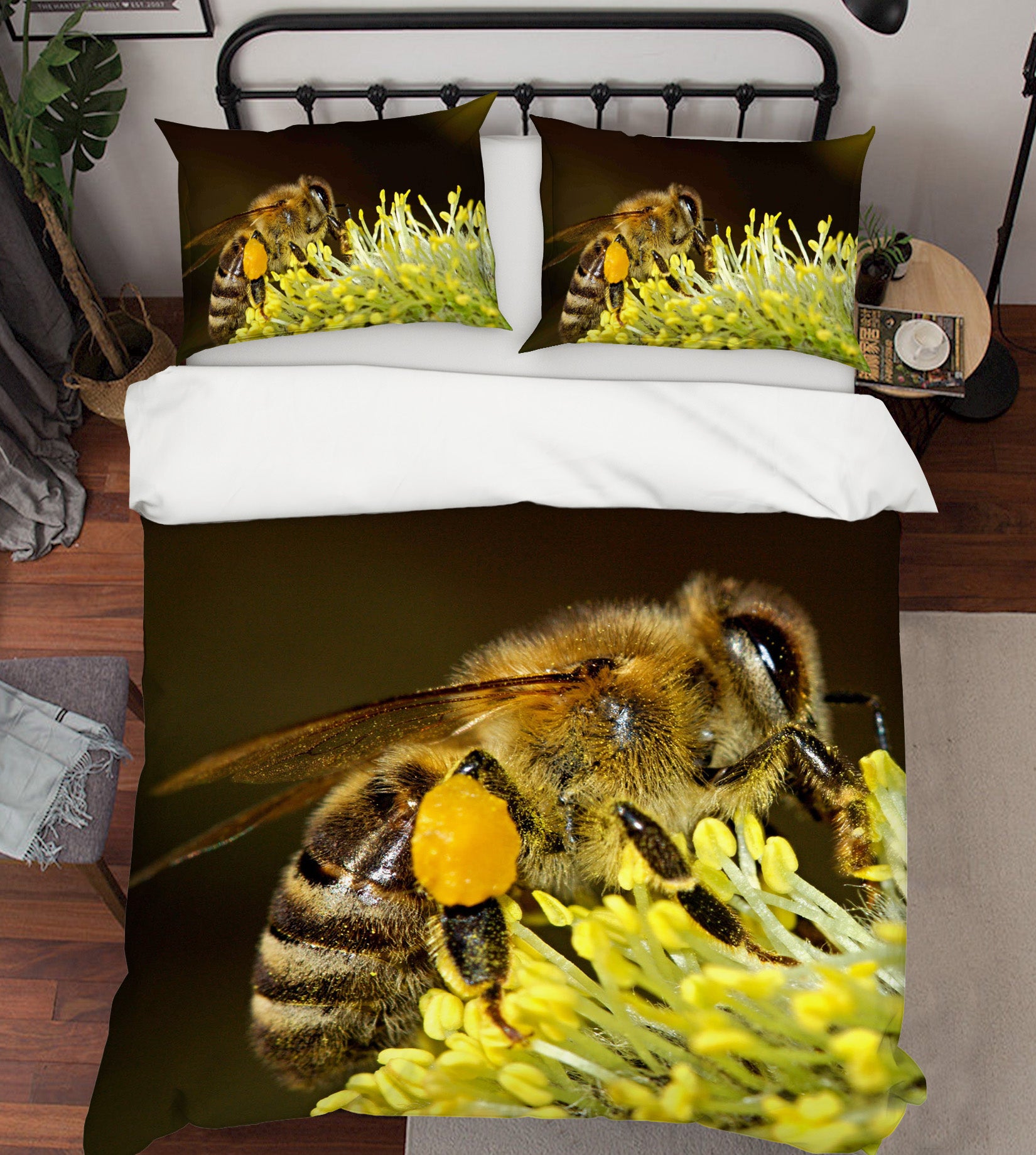 3D Bee Collecting Honey 022 Bed Pillowcases Quilt