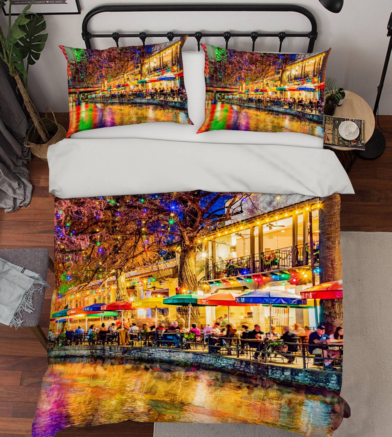 3D Riverside Night View 8557 Beth Sheridan Bedding Bed Pillowcases Quilt