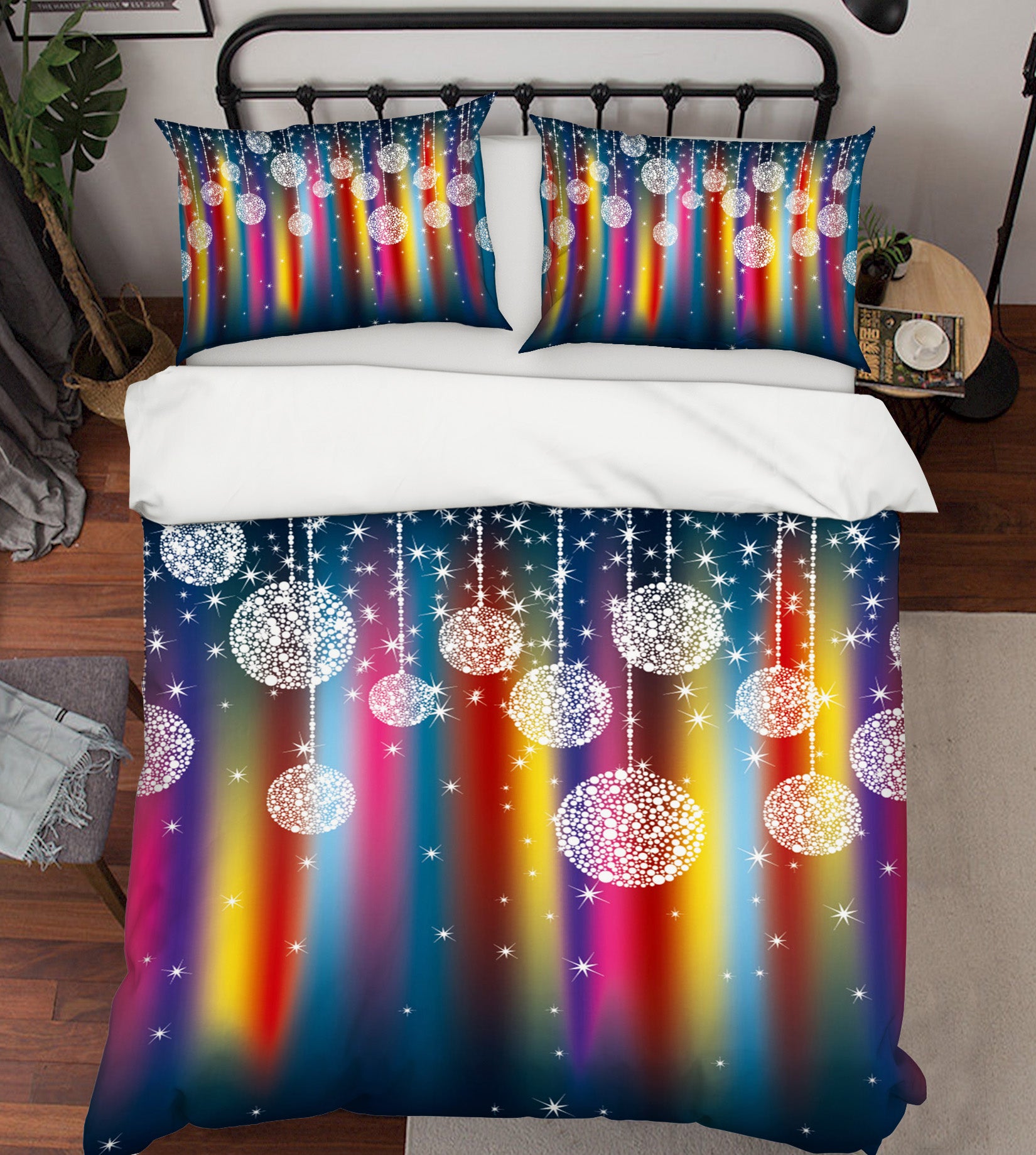 3D Colorful Stripes Snowflake 31130 Christmas Quilt Duvet Cover Xmas Bed Pillowcases