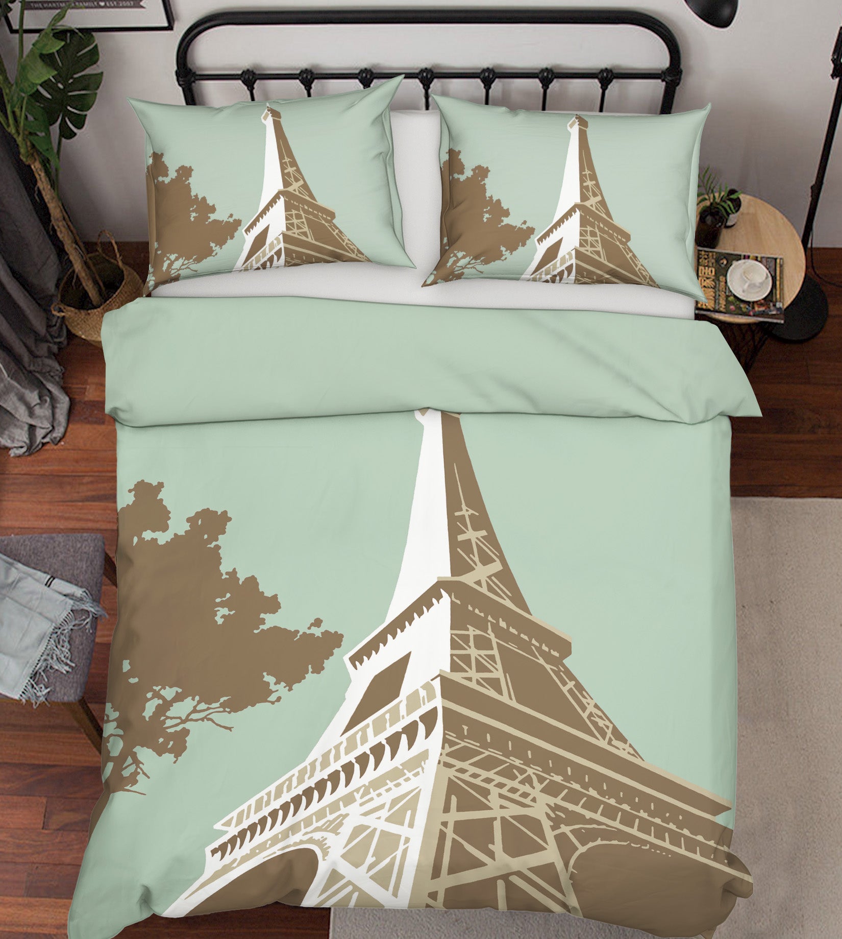 3D Eiffel Tower 2018 Steve Read Bedding Bed Pillowcases Quilt