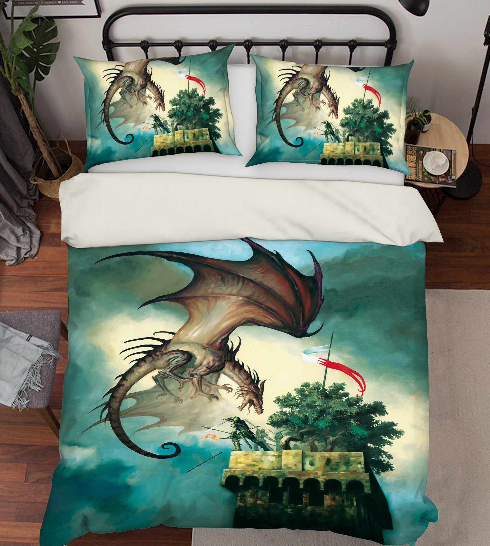 3D Roof Trees Dragon 6209 Ciruelo Bedding Bed Pillowcases Quilt