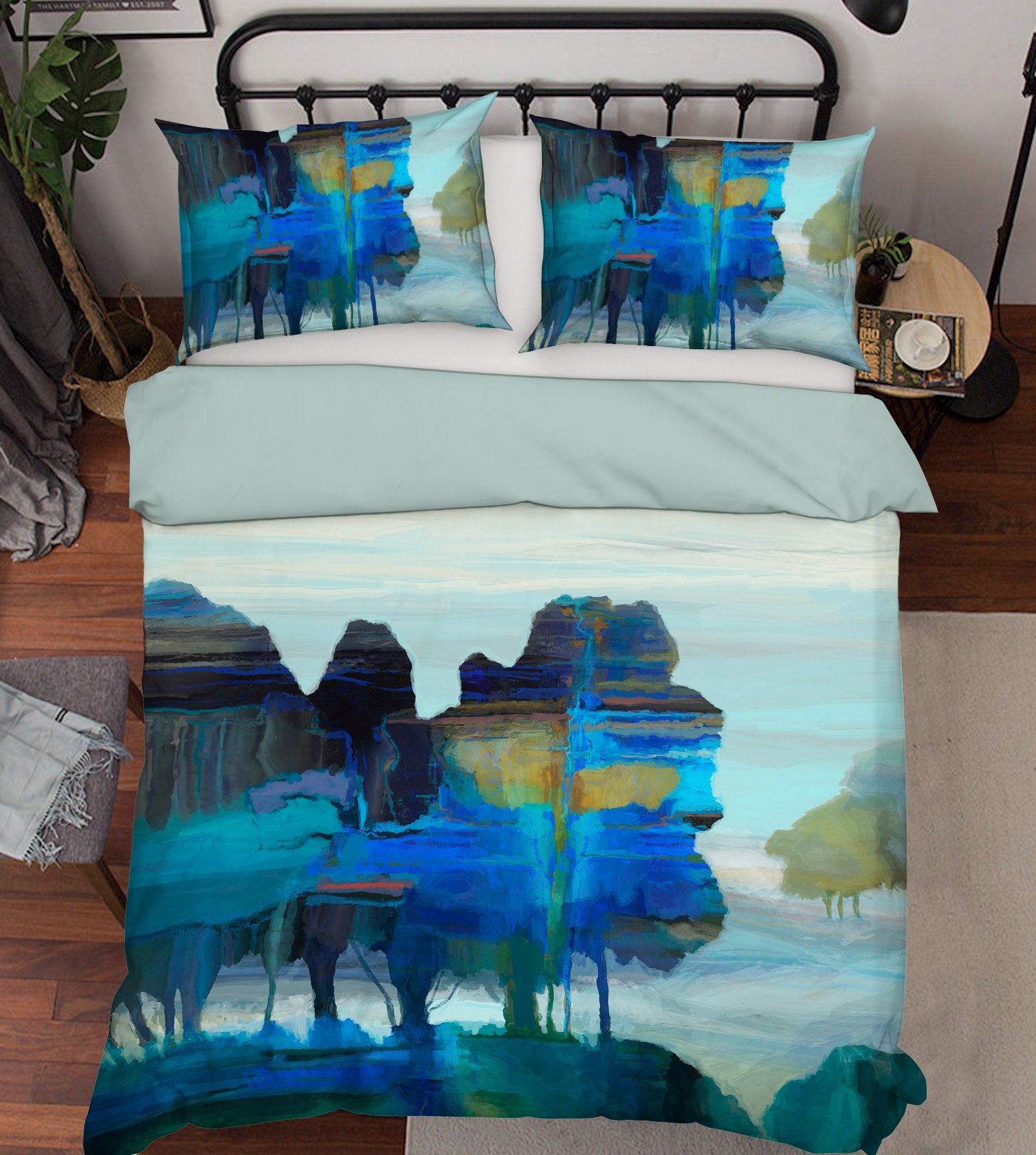 3D Mountain River 2128 Michael Tienhaara Bedding Bed Pillowcases Quilt