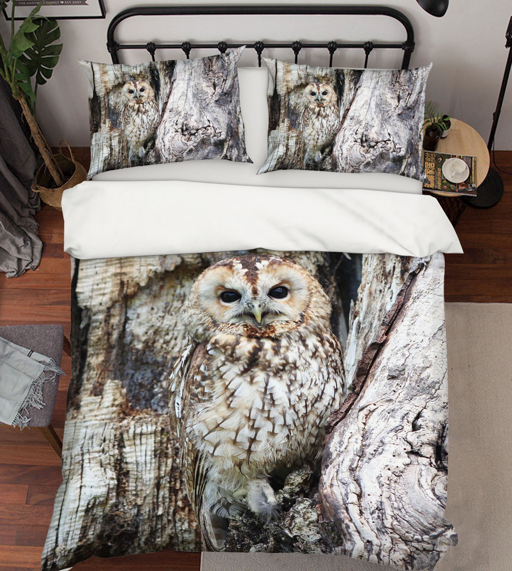 3D Owl 1932 Bed Pillowcases Quilt