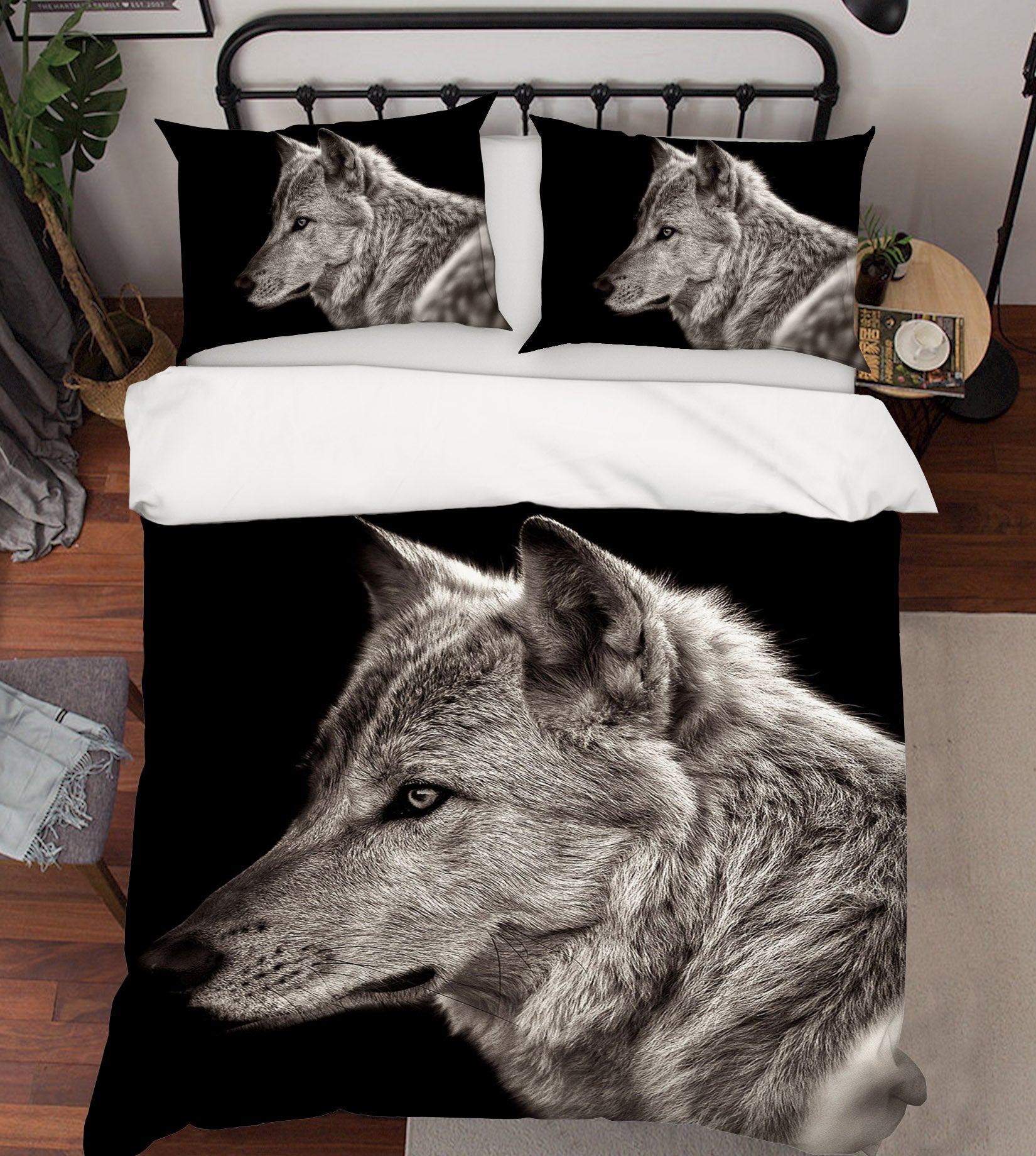 3D Black Wolf 051 Bed Pillowcases Quilt