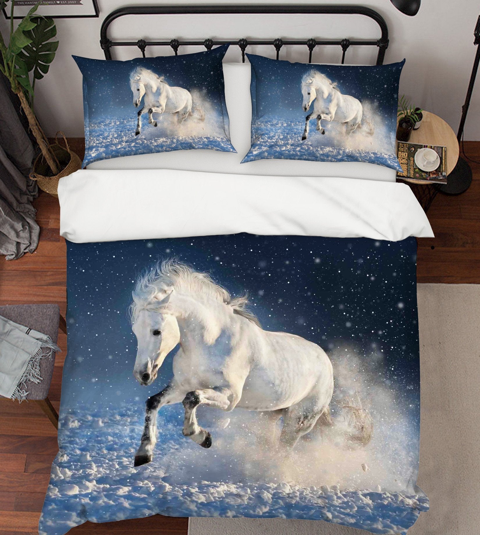 3D Run White Horse 154 Bed Pillowcases Quilt Wallpaper AJ Wallpaper 
