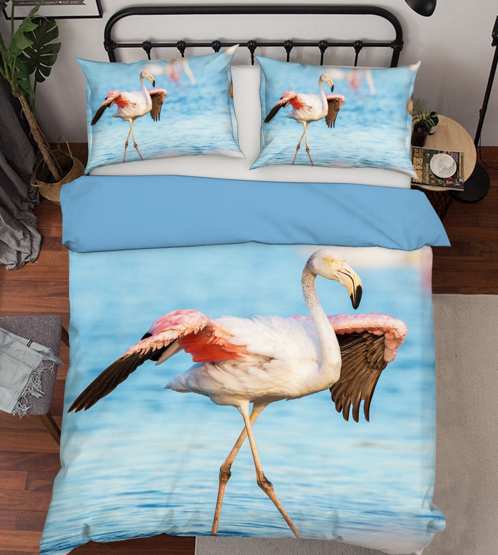 3D Flamingo 1940 Bed Pillowcases Quilt Quiet Covers AJ Creativity Home 