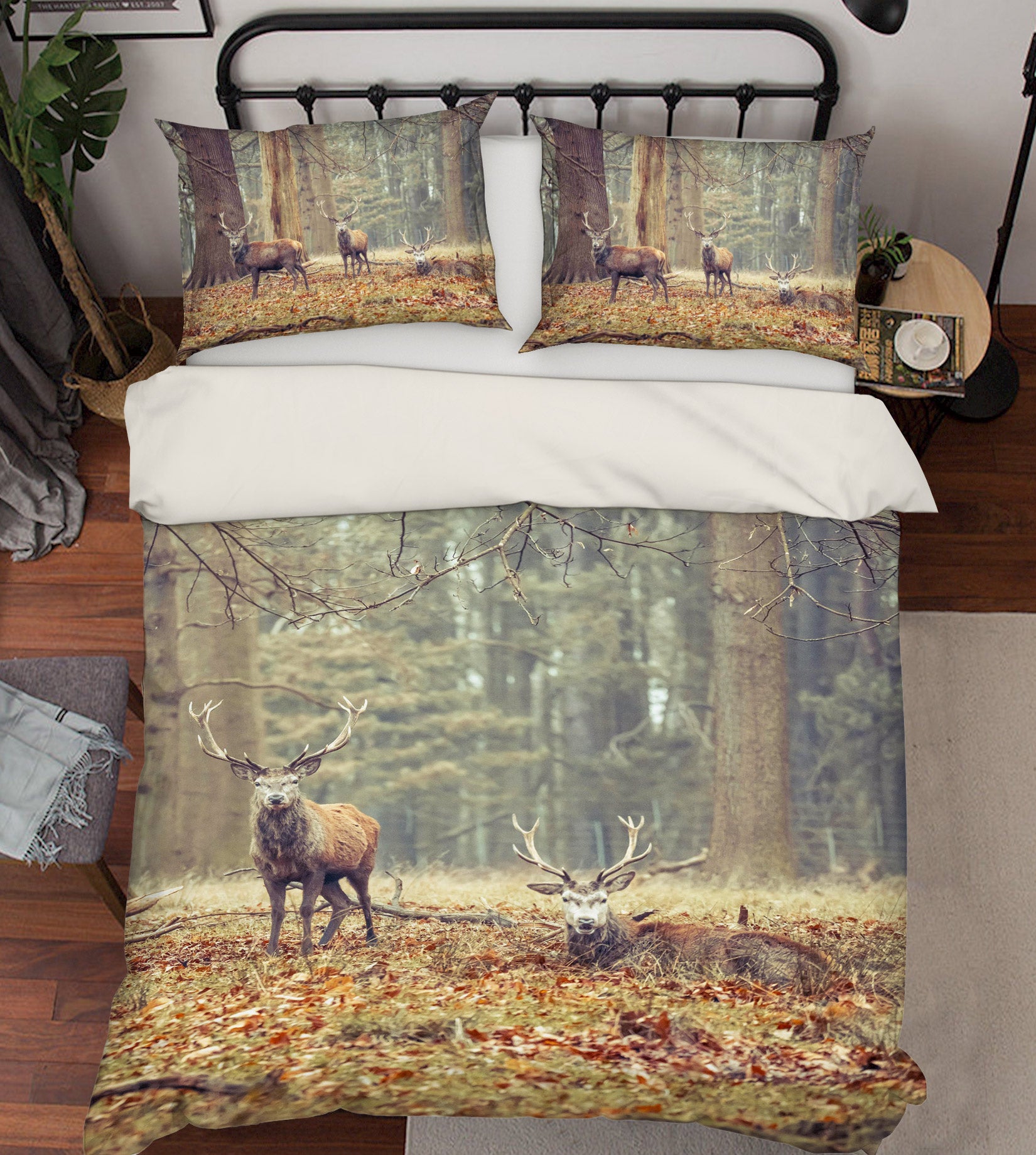 3D Elk Leaves 7010 Assaf Frank Bedding Bed Pillowcases Quilt Cover Duvet Cover