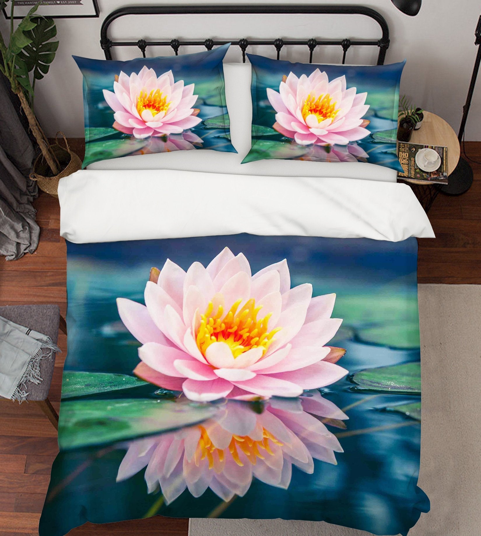 3D Lotus Pond 026 Bed Pillowcases Quilt Wallpaper AJ Wallpaper 