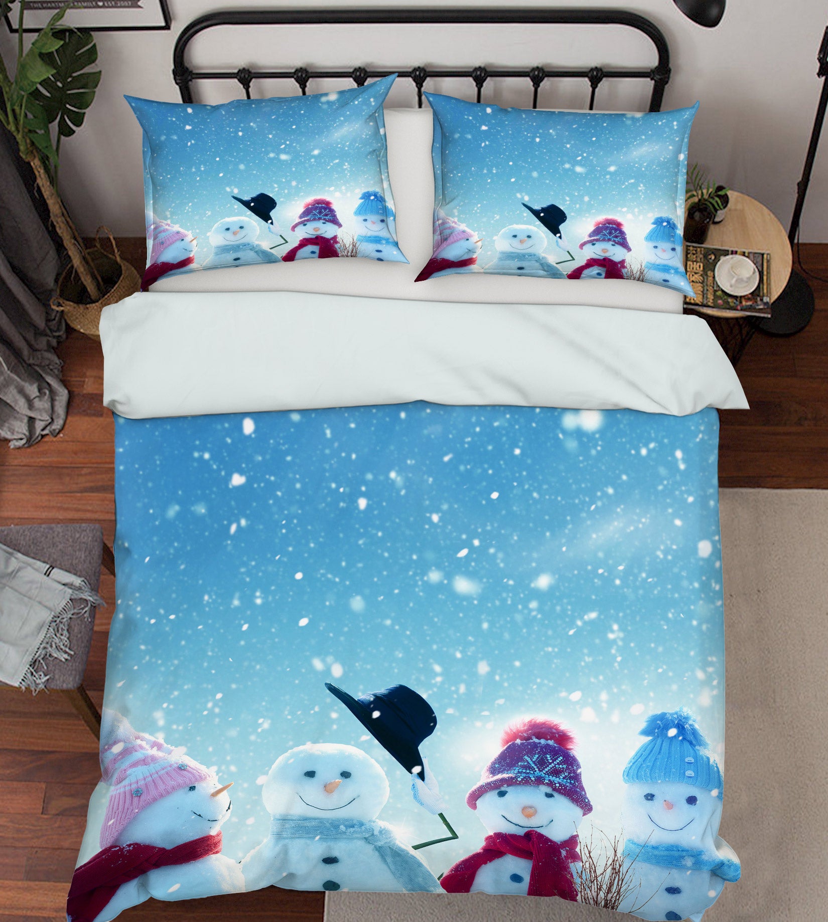 3D Snowman 52153 Christmas Quilt Duvet Cover Xmas Bed Pillowcases