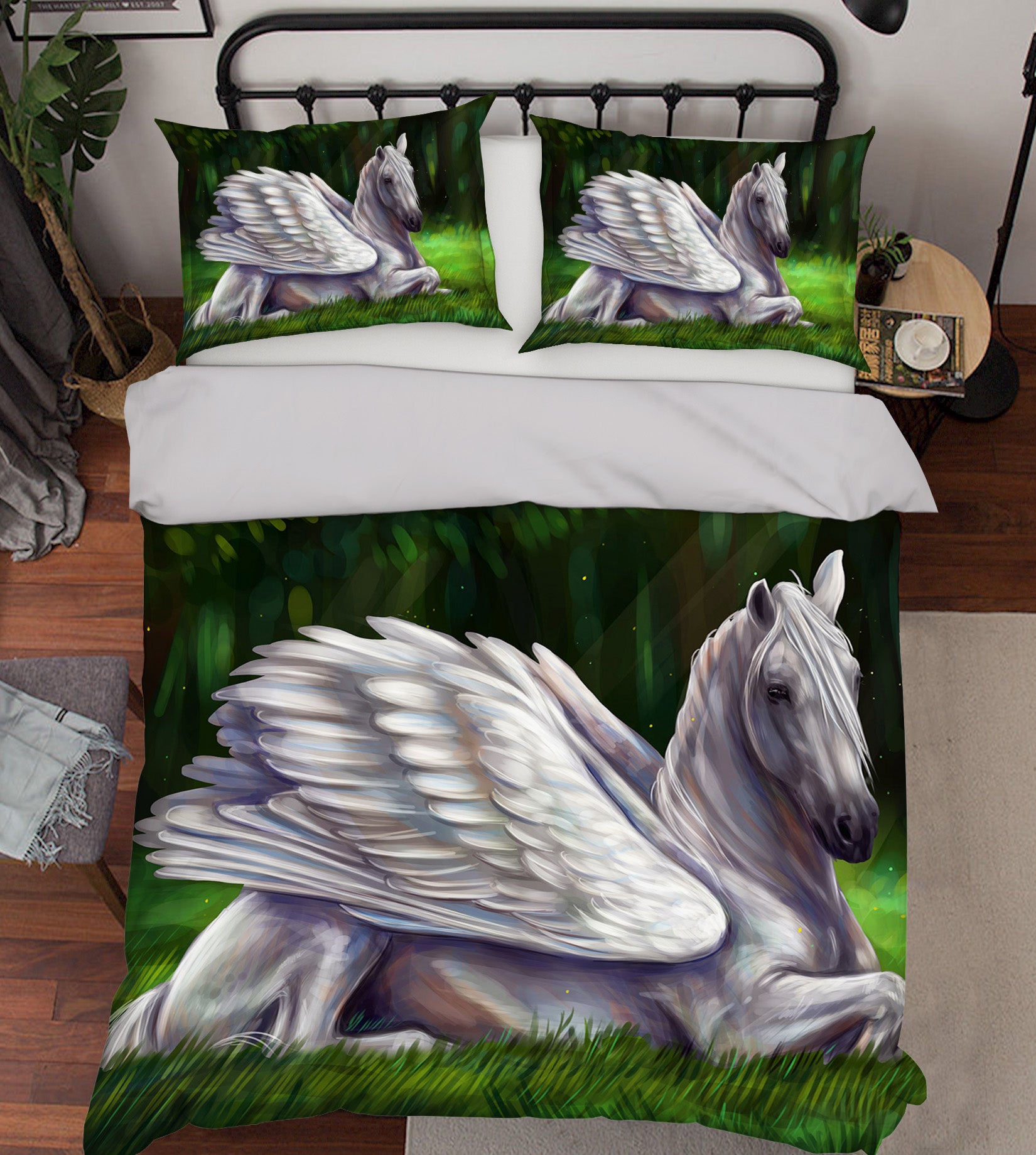 3D Lawn Pegasus 096 Bed Pillowcases Quilt