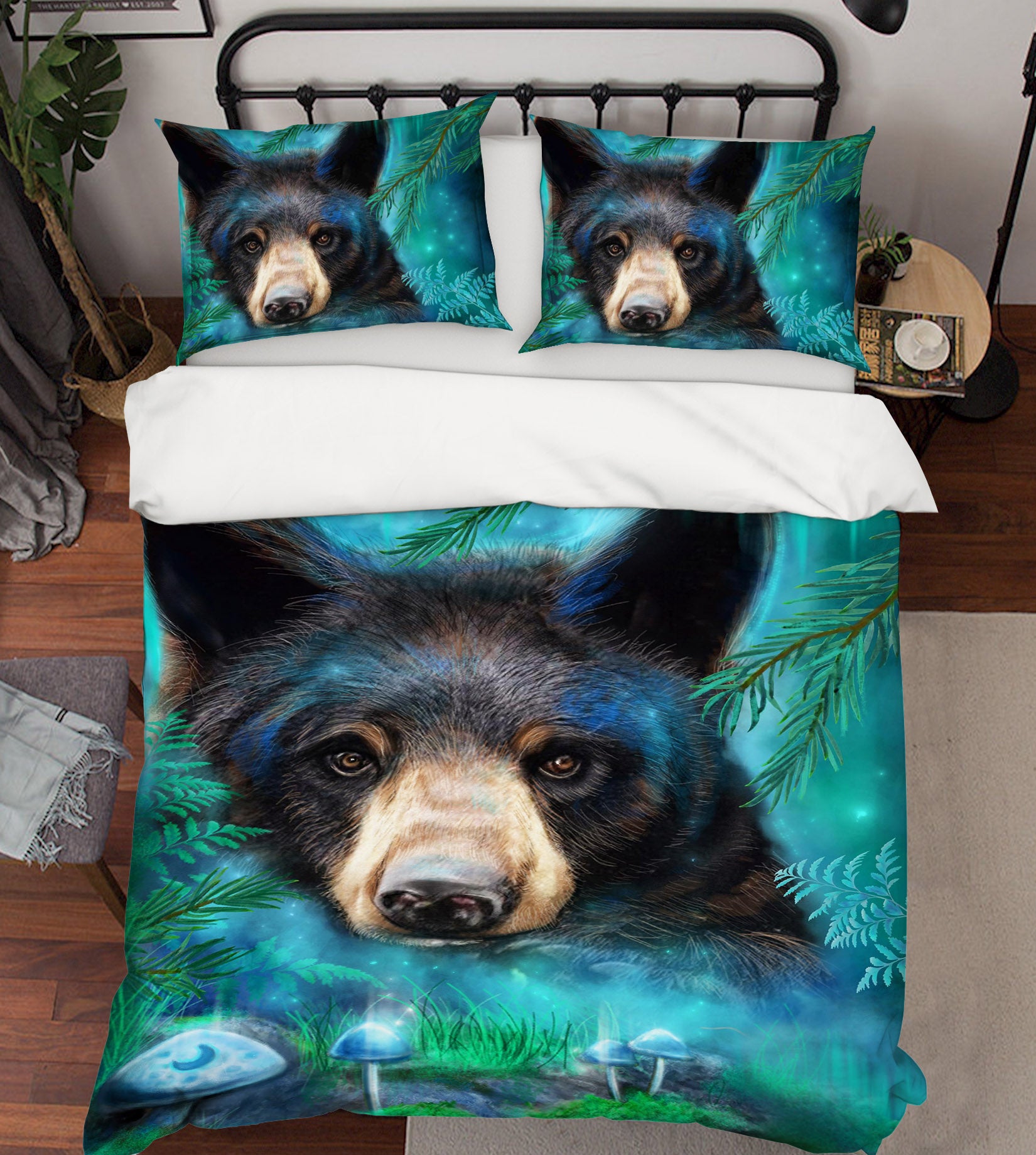 3D Mushroom Bear 8573 Sheena Pike Bedding Bed Pillowcases Quilt Cover Duvet Cover