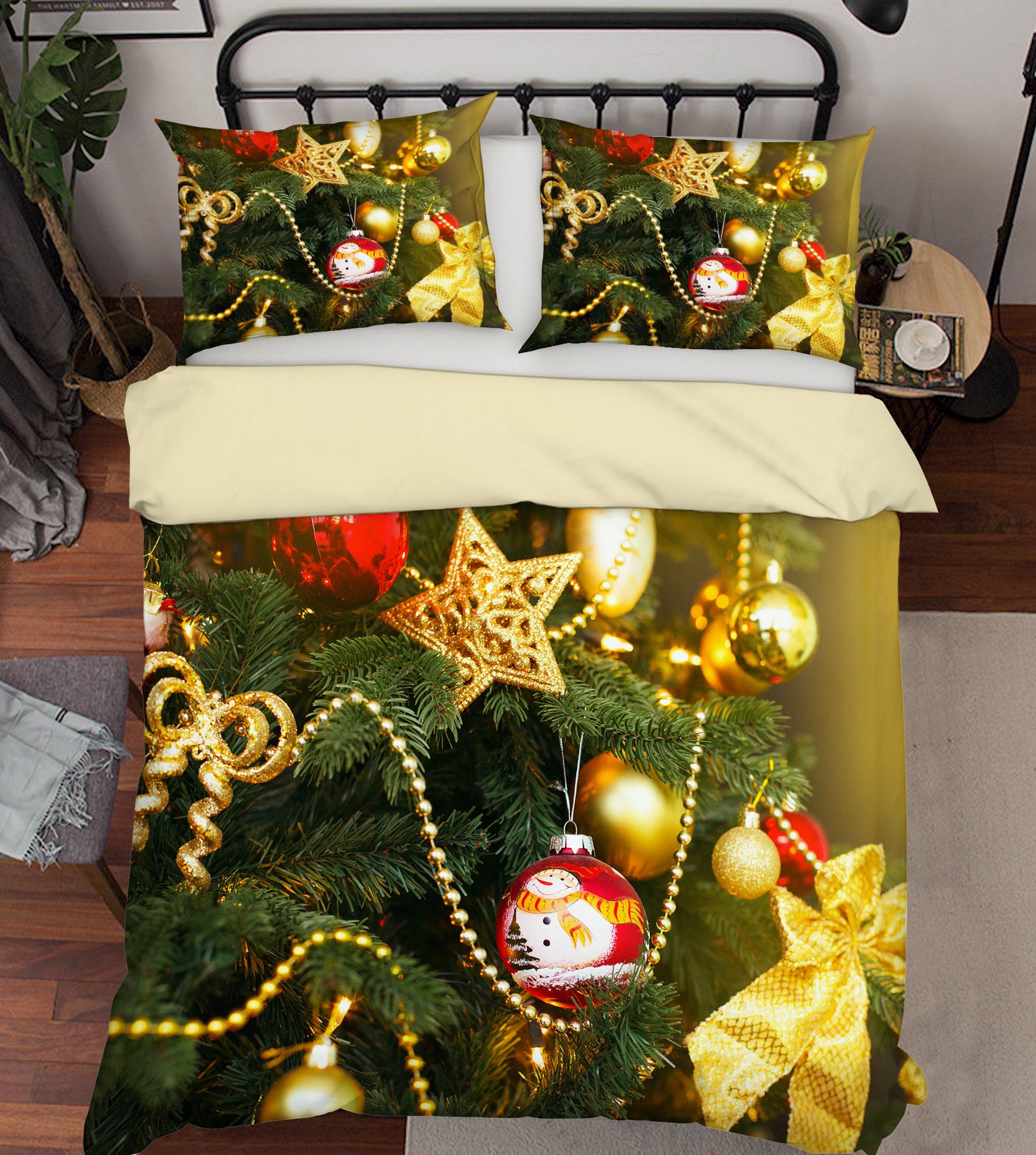 3D Golden Atar Pendant 52143 Christmas Quilt Duvet Cover Xmas Bed Pillowcases