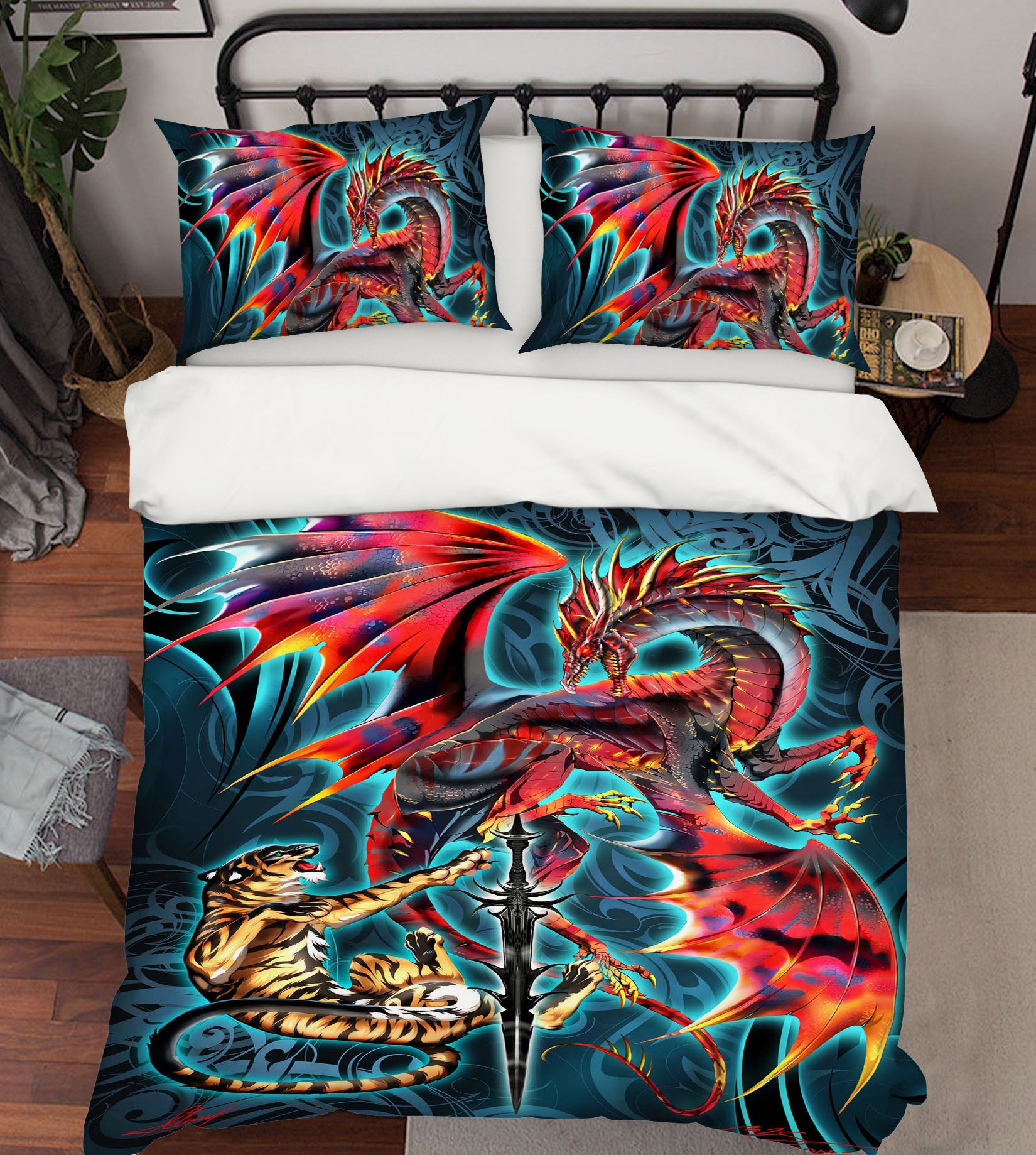 3D Dragon Tiger 8321 Ruth Thompson Bedding Bed Pillowcases Quilt Cover Duvet Cover