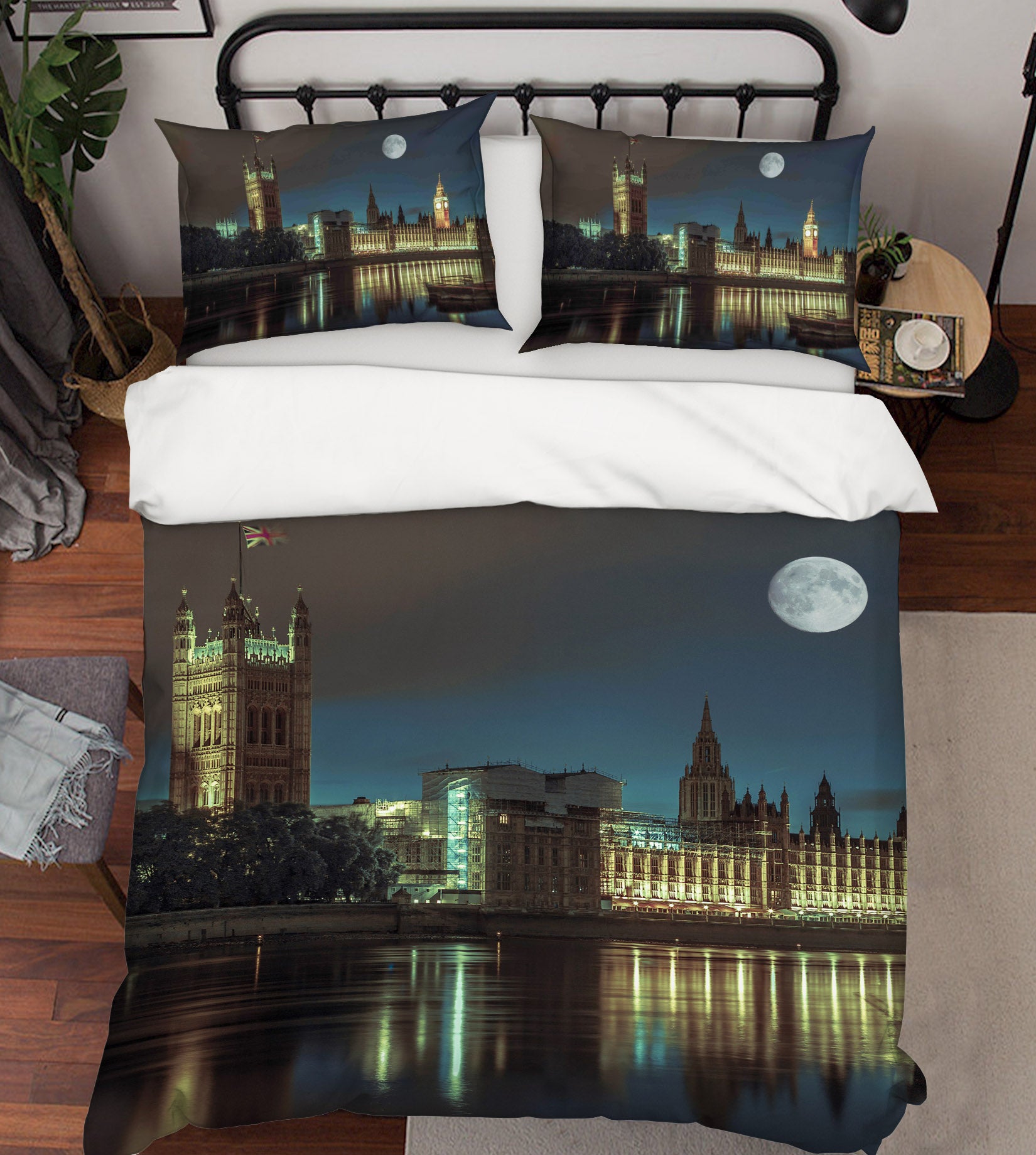 3D Night Moon Building 85108 Assaf Frank Bedding Bed Pillowcases Quilt
