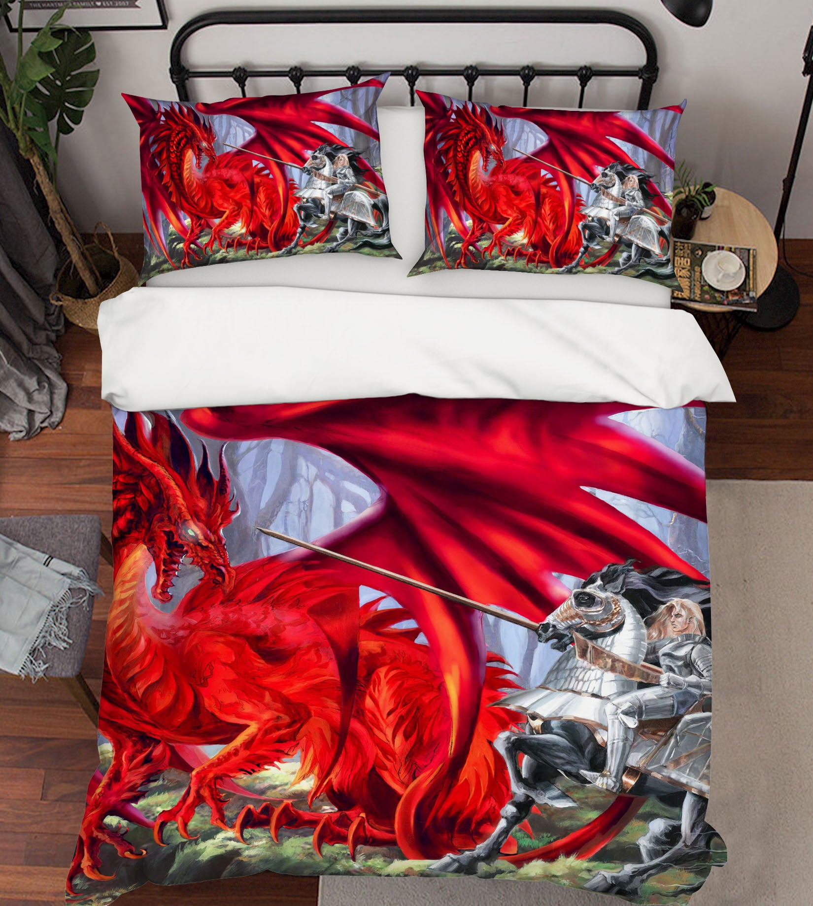 3D Red Dragon 8307 Ruth Thompson Bedding Bed Pillowcases Quilt Cover Duvet Cover