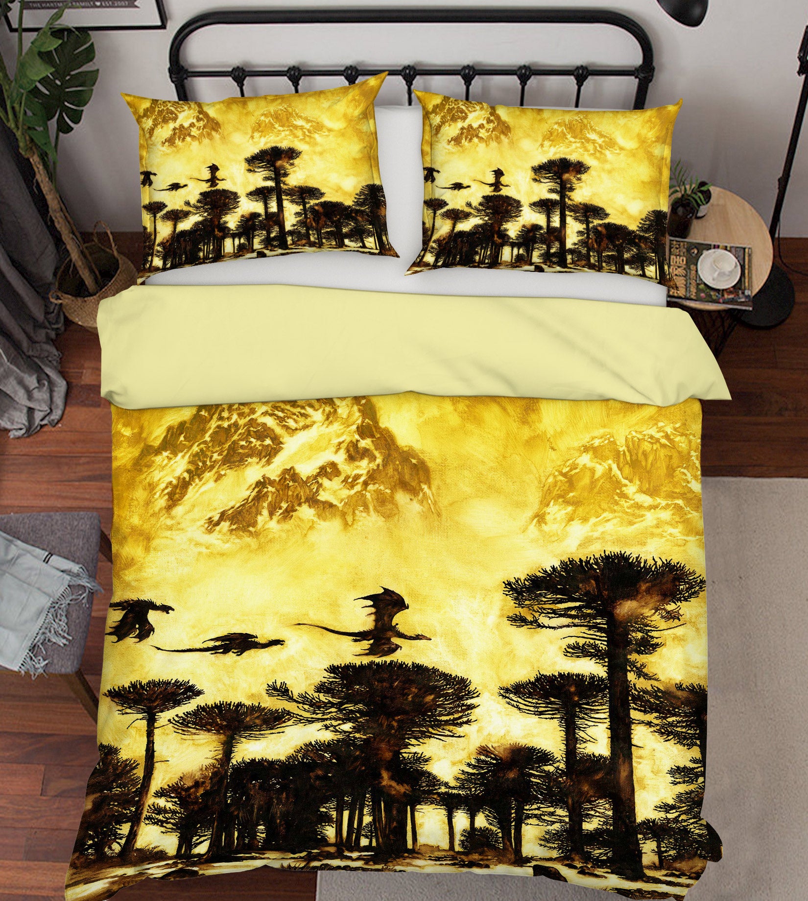 3D Forest Dragon 6226 Ciruelo Bedding Bed Pillowcases Quilt