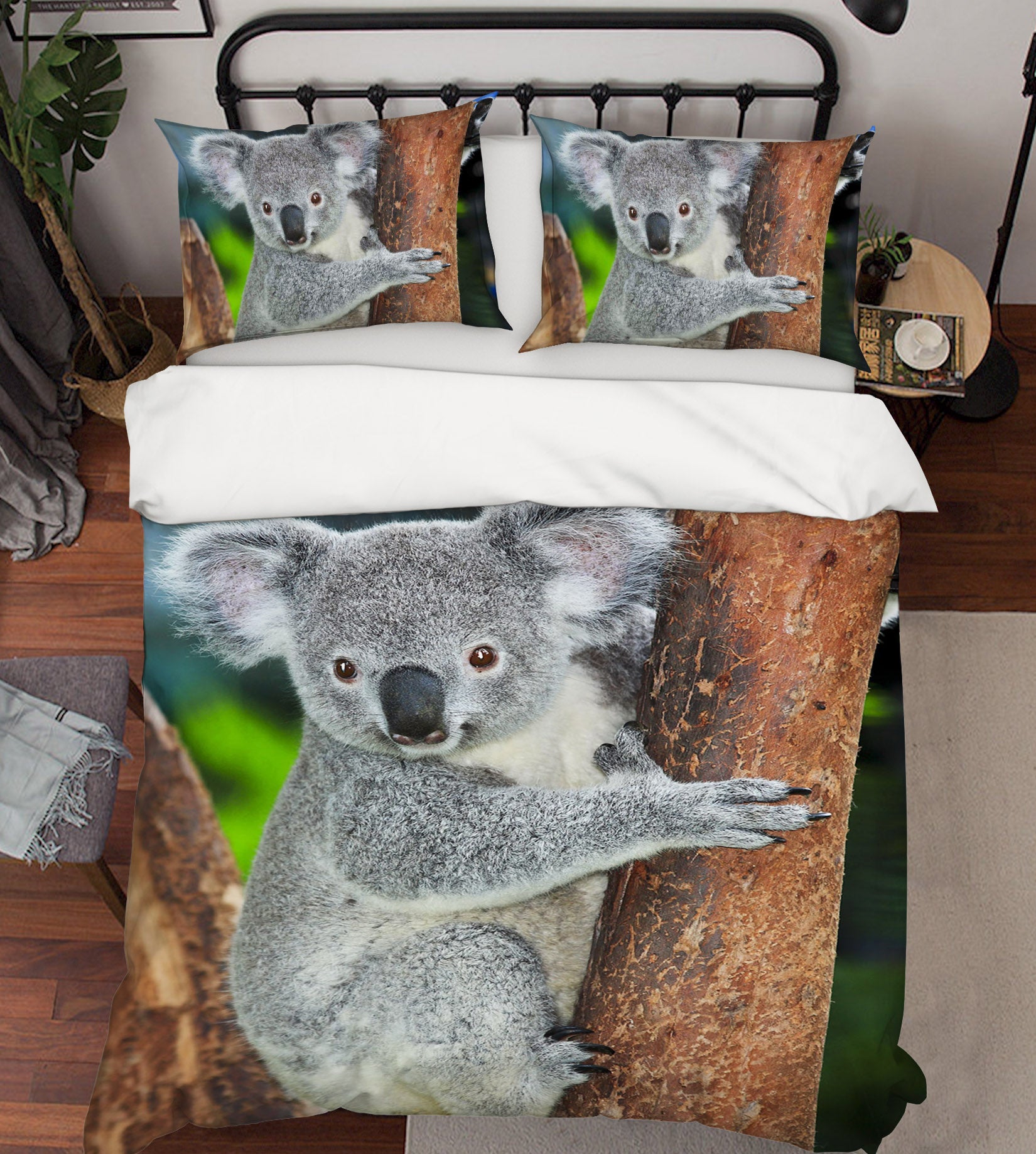 3D Koala Tree 076 Bed Pillowcases Quilt