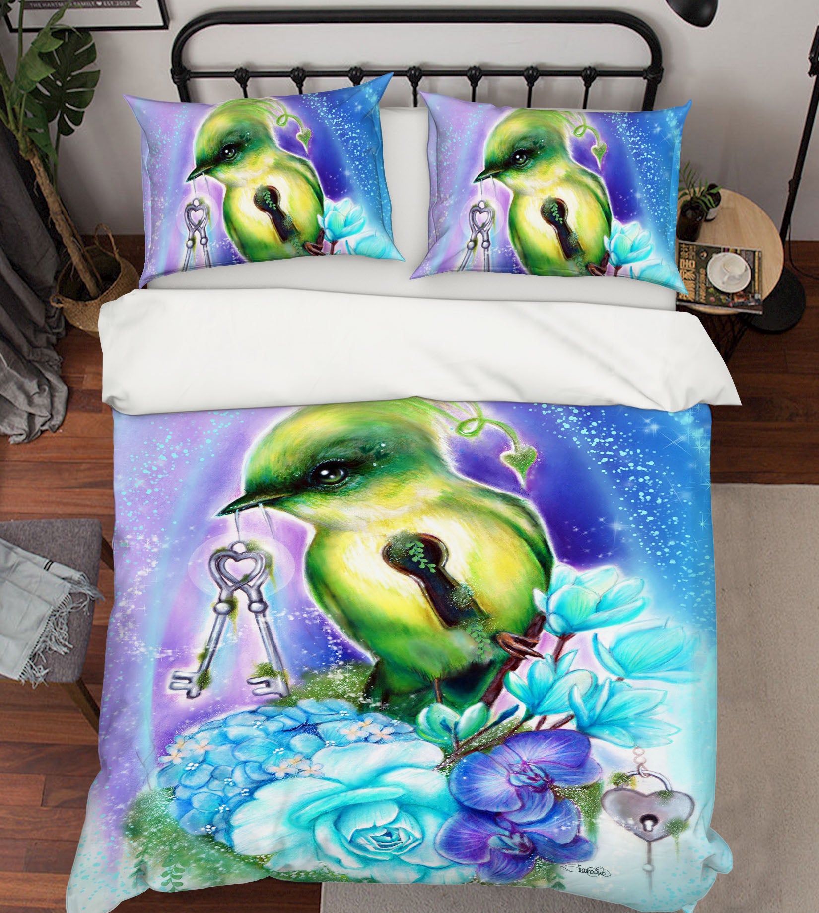 3D Green Bird Key 8630 Sheena Pike Bedding Bed Pillowcases Quilt Cover Duvet Cover