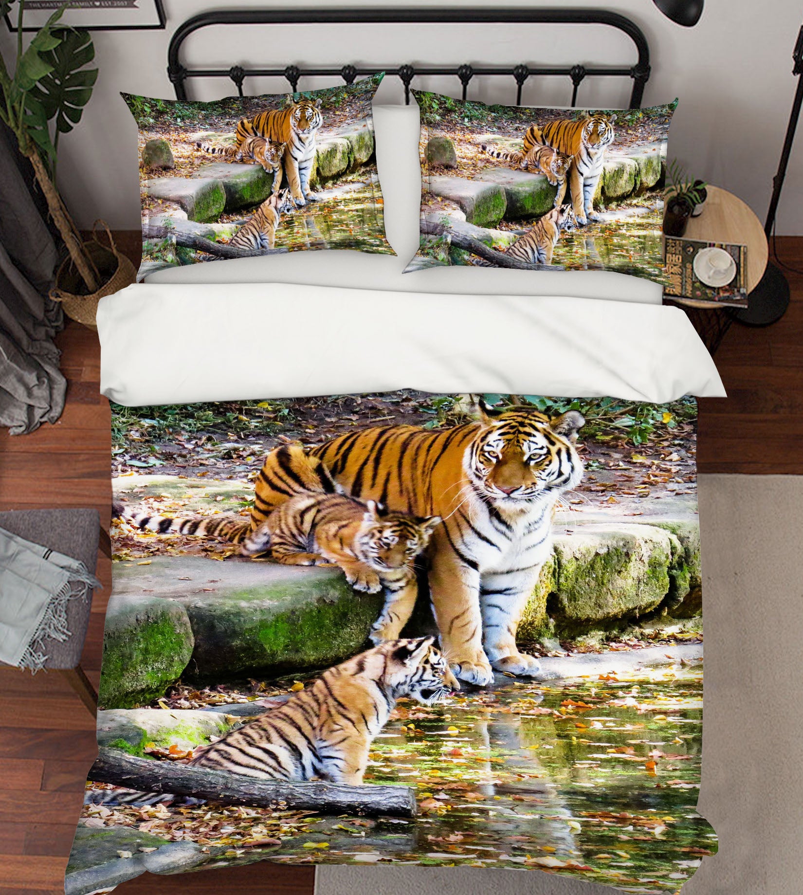 3D Tiger River 137 Bed Pillowcases Quilt