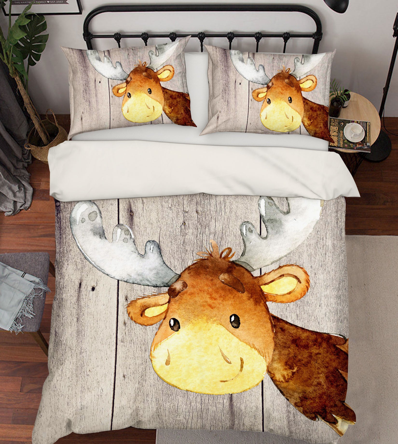 3D Yellow Reindeer 245 Uta Naumann Bedding Bed Pillowcases Quilt