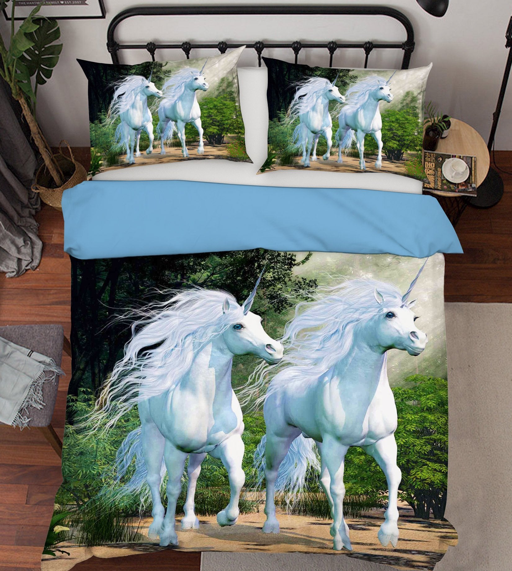 3D Sunlight Unicorn 041 Bed Pillowcases Quilt Wallpaper AJ Wallpaper 