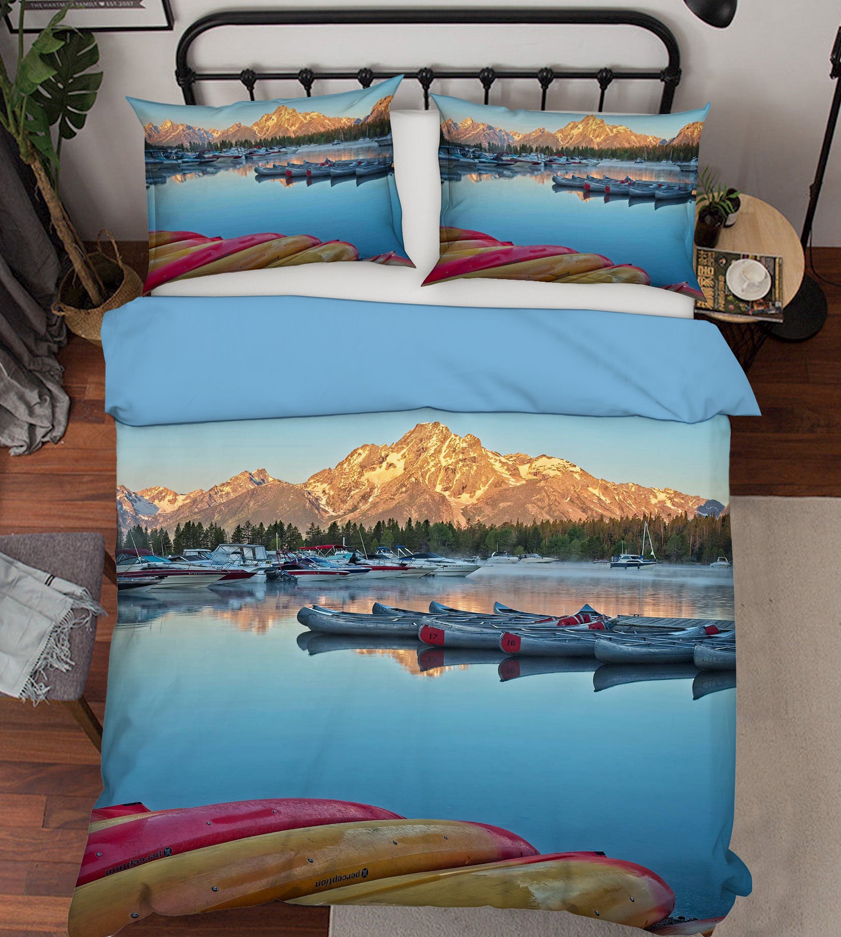 3D Waterside Mountain Peak 2132 Kathy Barefield Bedding Bed Pillowcases Quilt