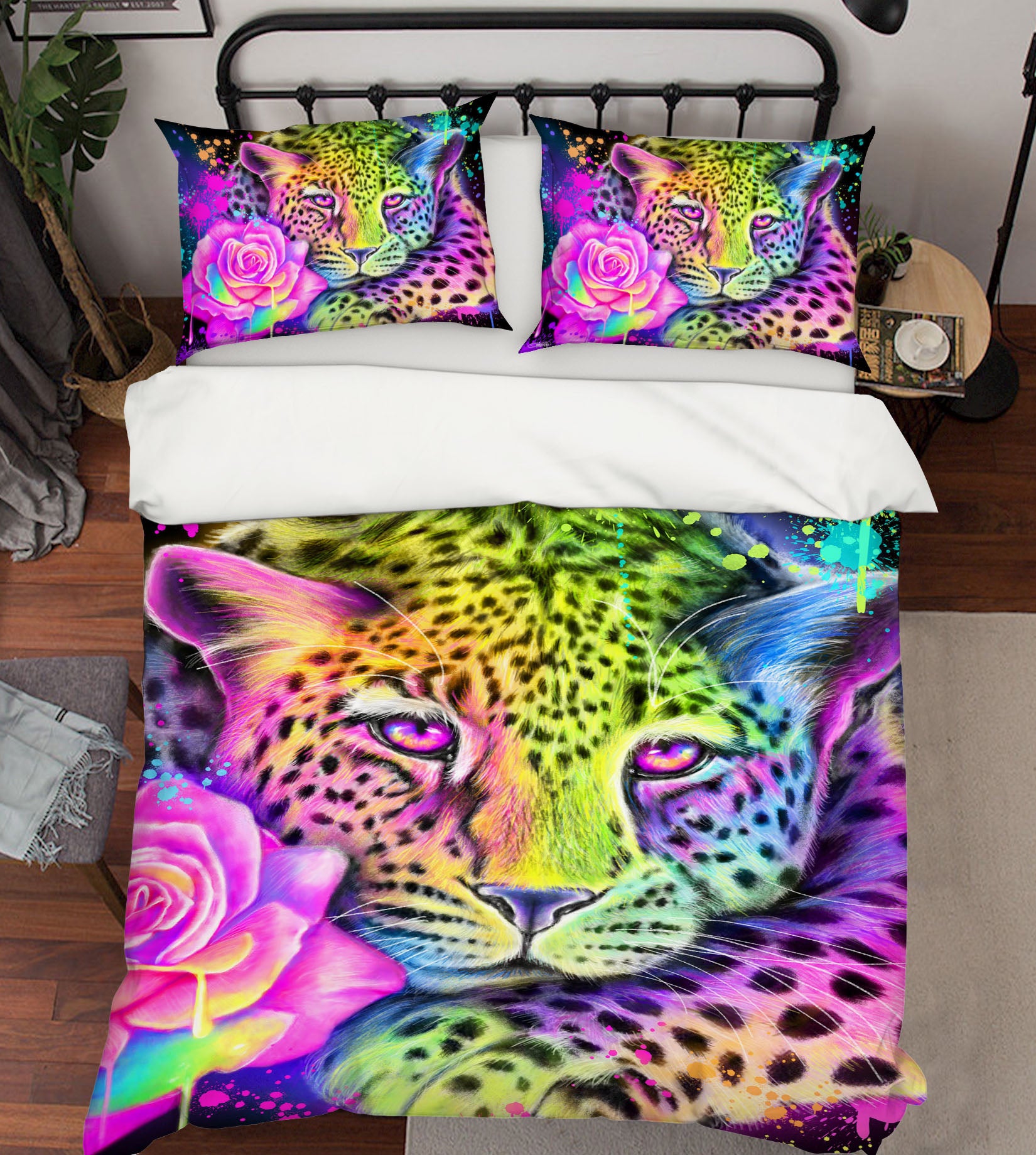 3D Red Rose Leopard 8577 Sheena Pike Bedding Bed Pillowcases Quilt Cover Duvet Cover
