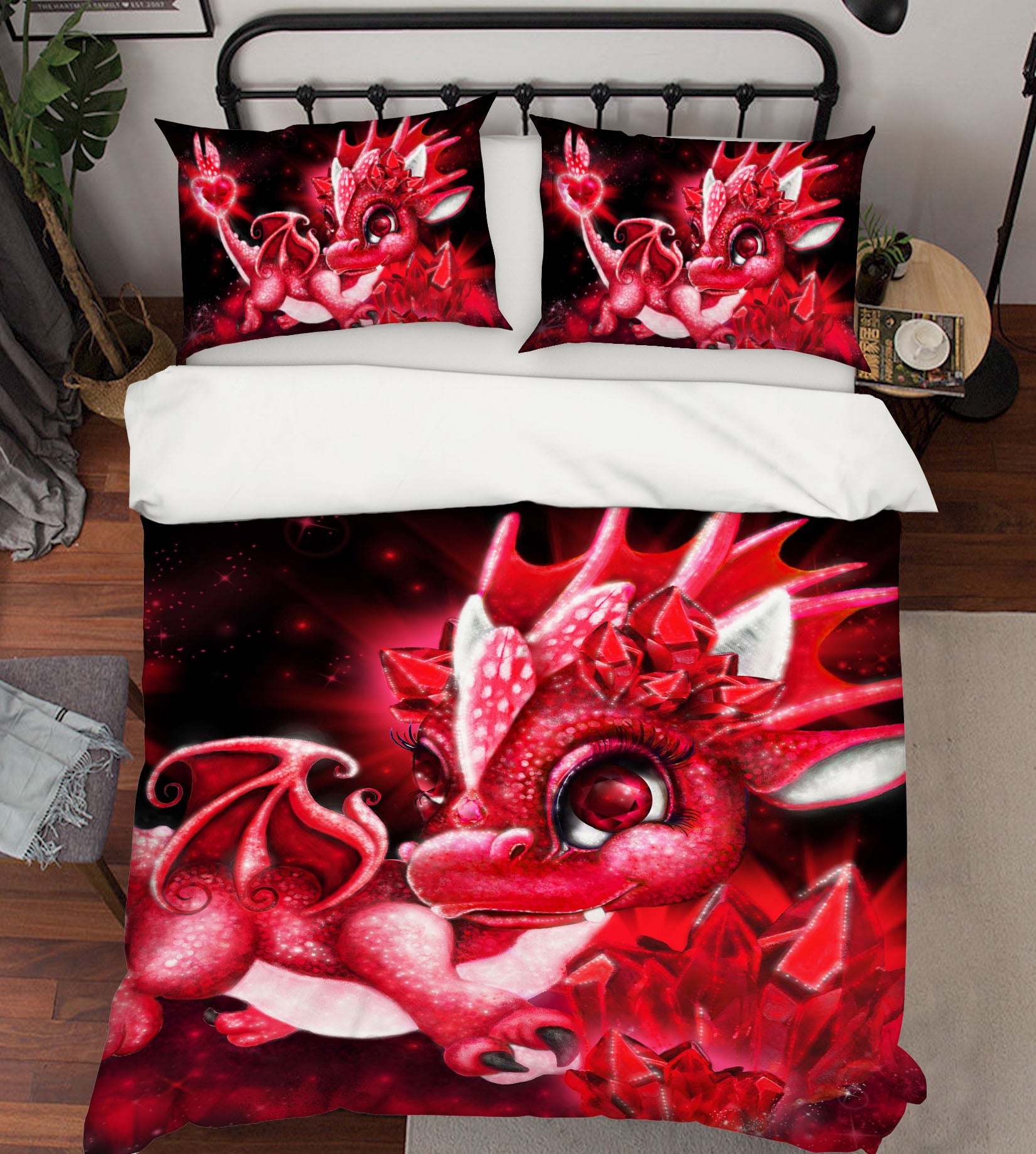 3D Red Love Dragon 8559 Sheena Pike Bedding Bed Pillowcases Quilt Cover Duvet Cover