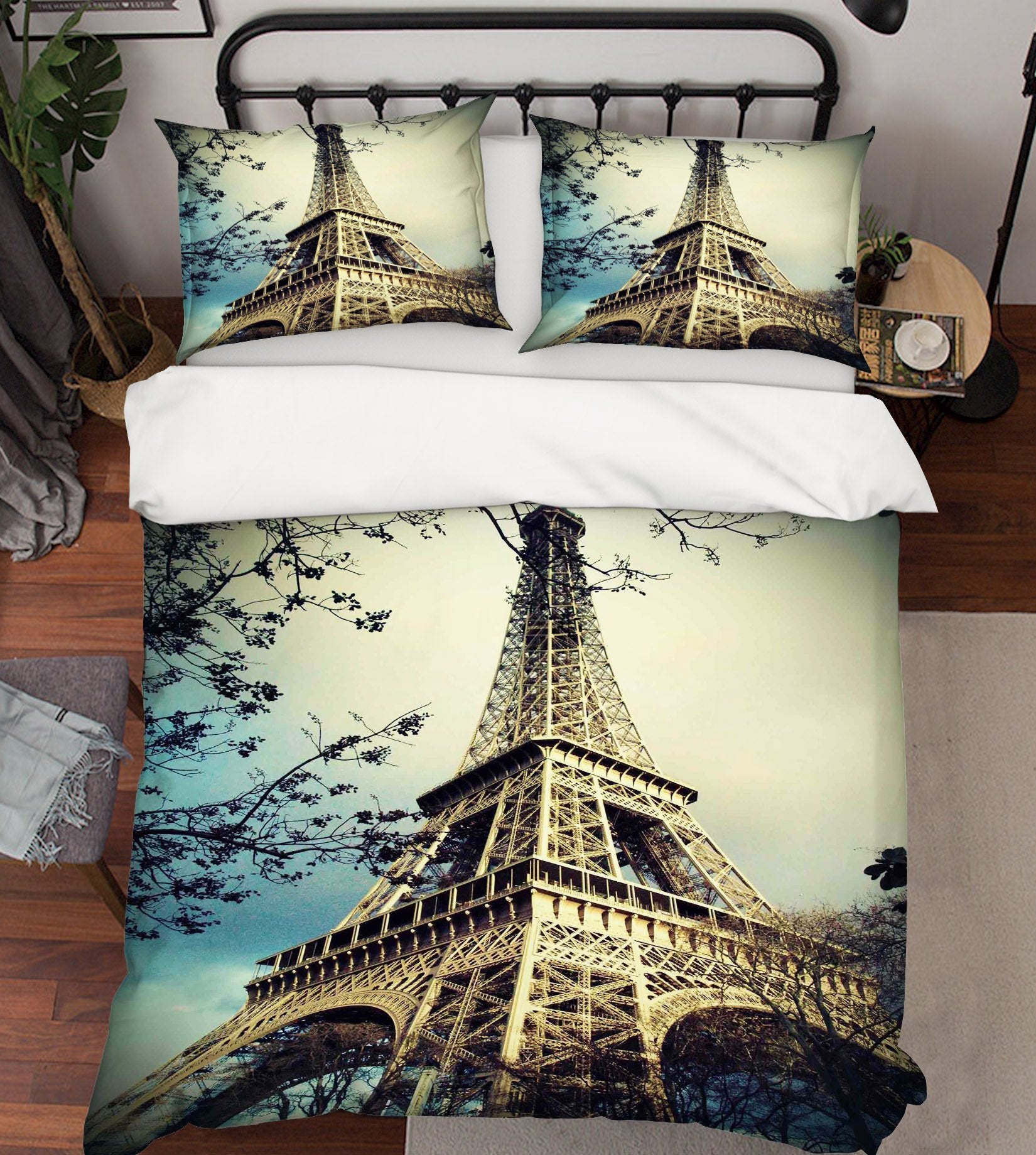3D Eiffel Tower 219 Bed Pillowcases Quilt Wallpaper AJ Wallpaper 