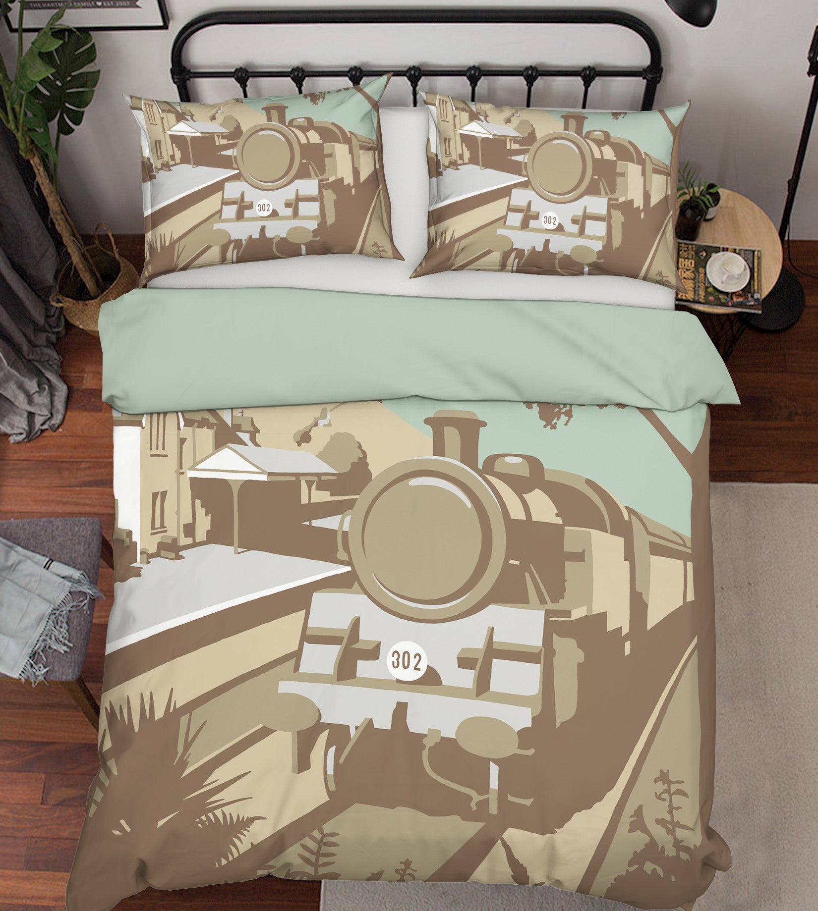 3D Swanage Railway 2071 Steve Read Bedding Bed Pillowcases Quilt