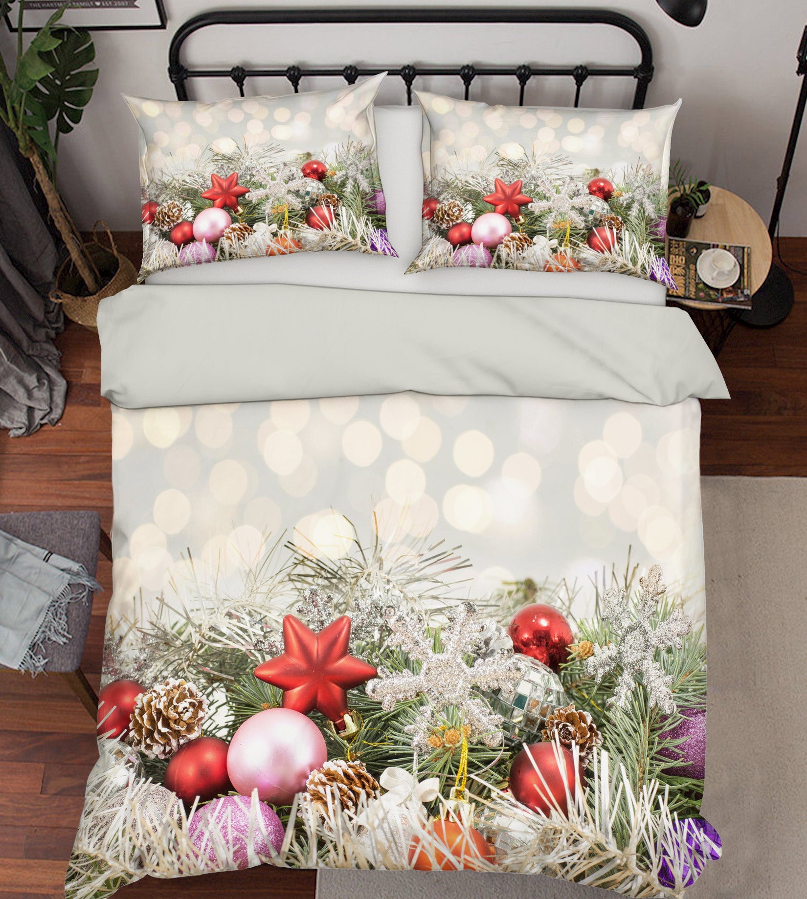 3D Pendant 52130 Christmas Quilt Duvet Cover Xmas Bed Pillowcases