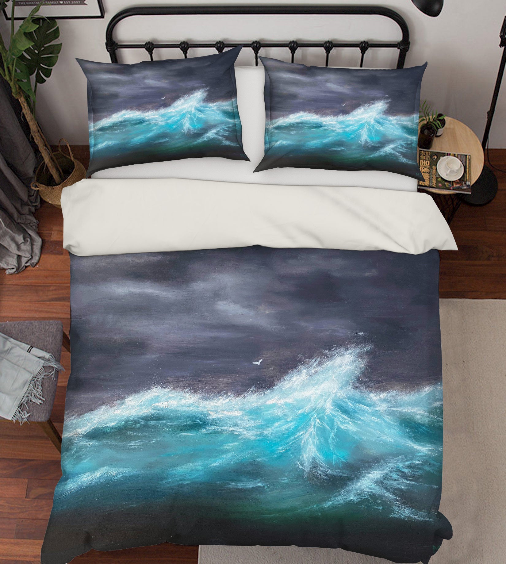 3D Blue Waves 9787 Marina Zotova Bedding Bed Pillowcases Quilt