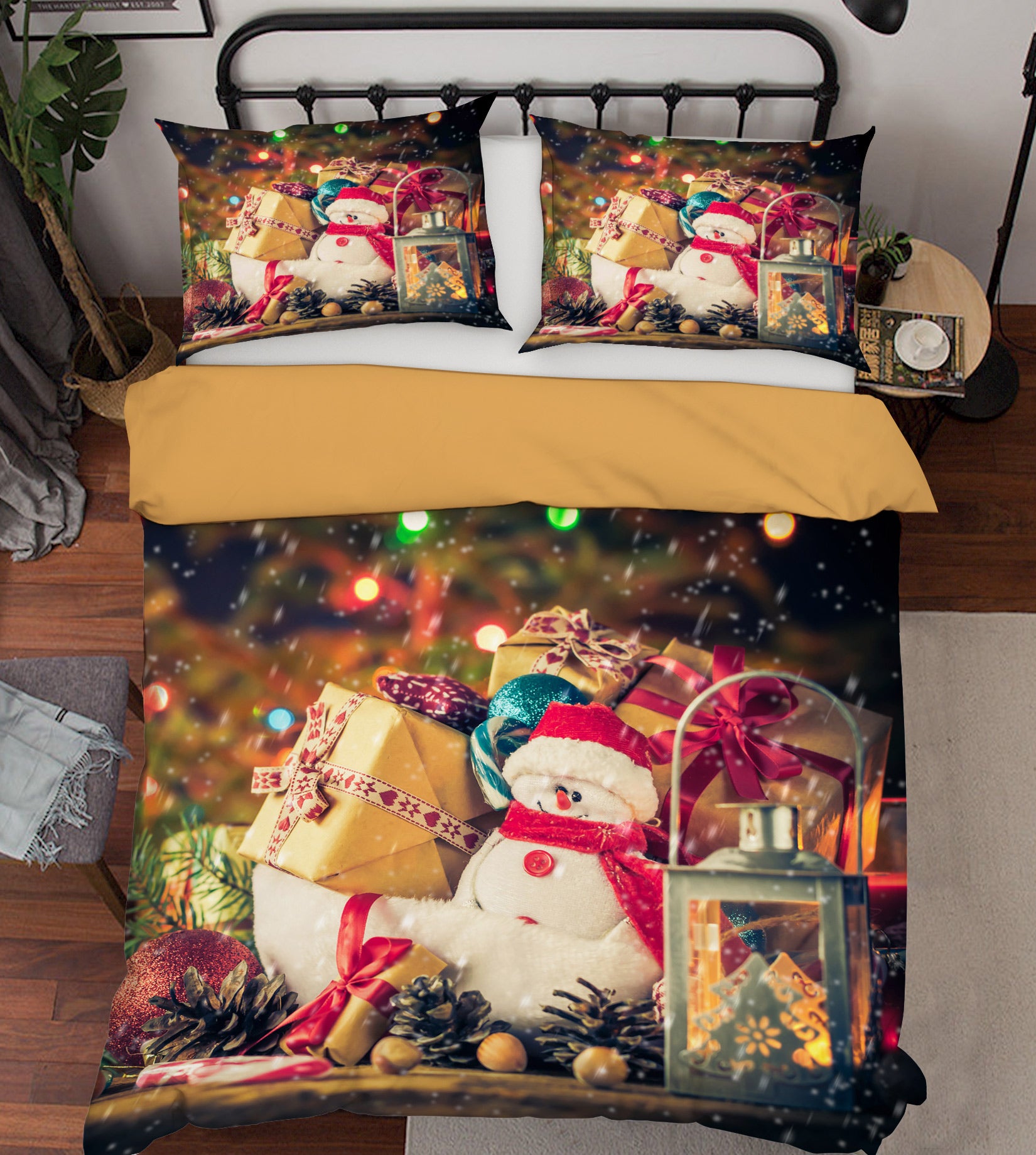 3D Snowman Doll Gift 52131 Christmas Quilt Duvet Cover Xmas Bed Pillowcases