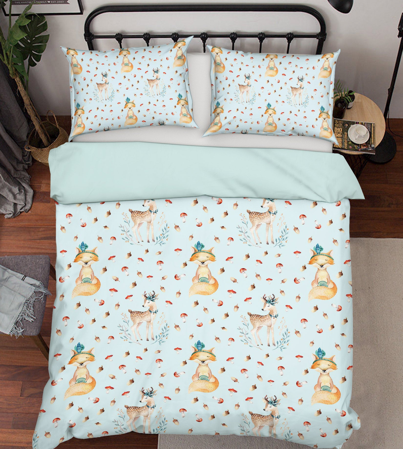 3D Fox Mushroom 211 Uta Naumann Bedding Bed Pillowcases Quilt