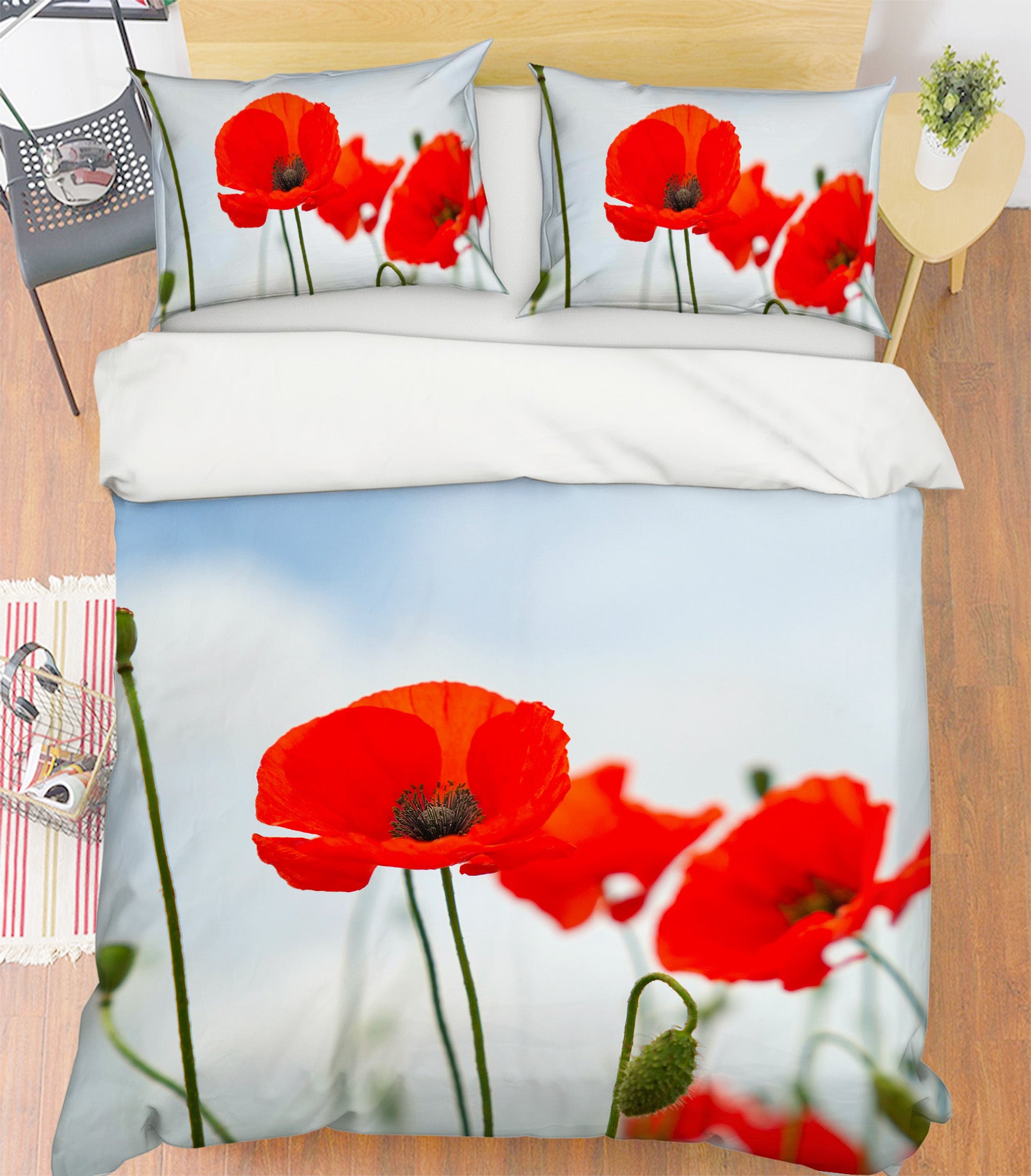 3D Red Flowers 2112 Marco Carmassi Bedding Bed Pillowcases Quilt