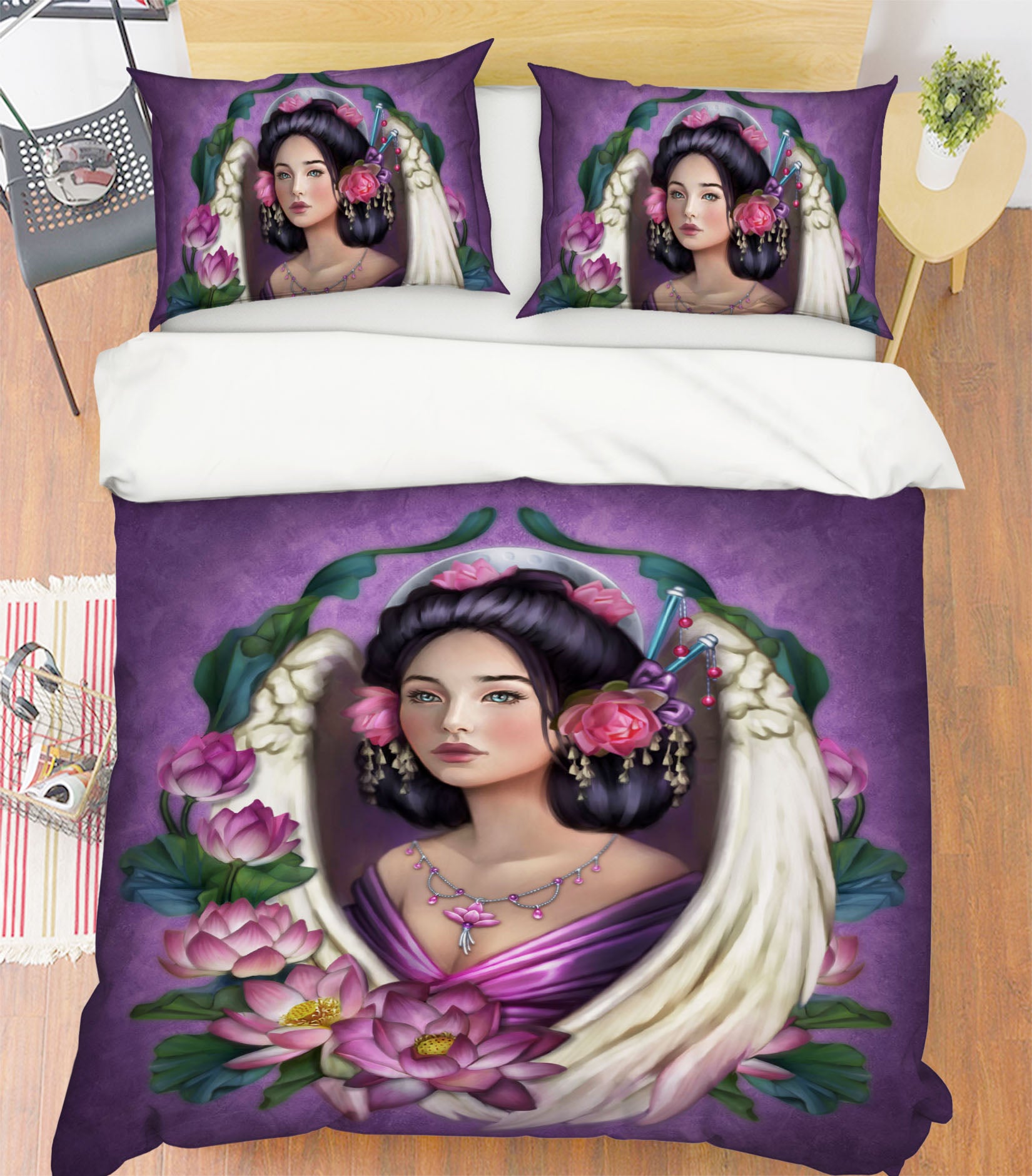 3D Lotus Woman 8852 Brigid Ashwood Bedding Bed Pillowcases Quilt Cover Duvet Cover