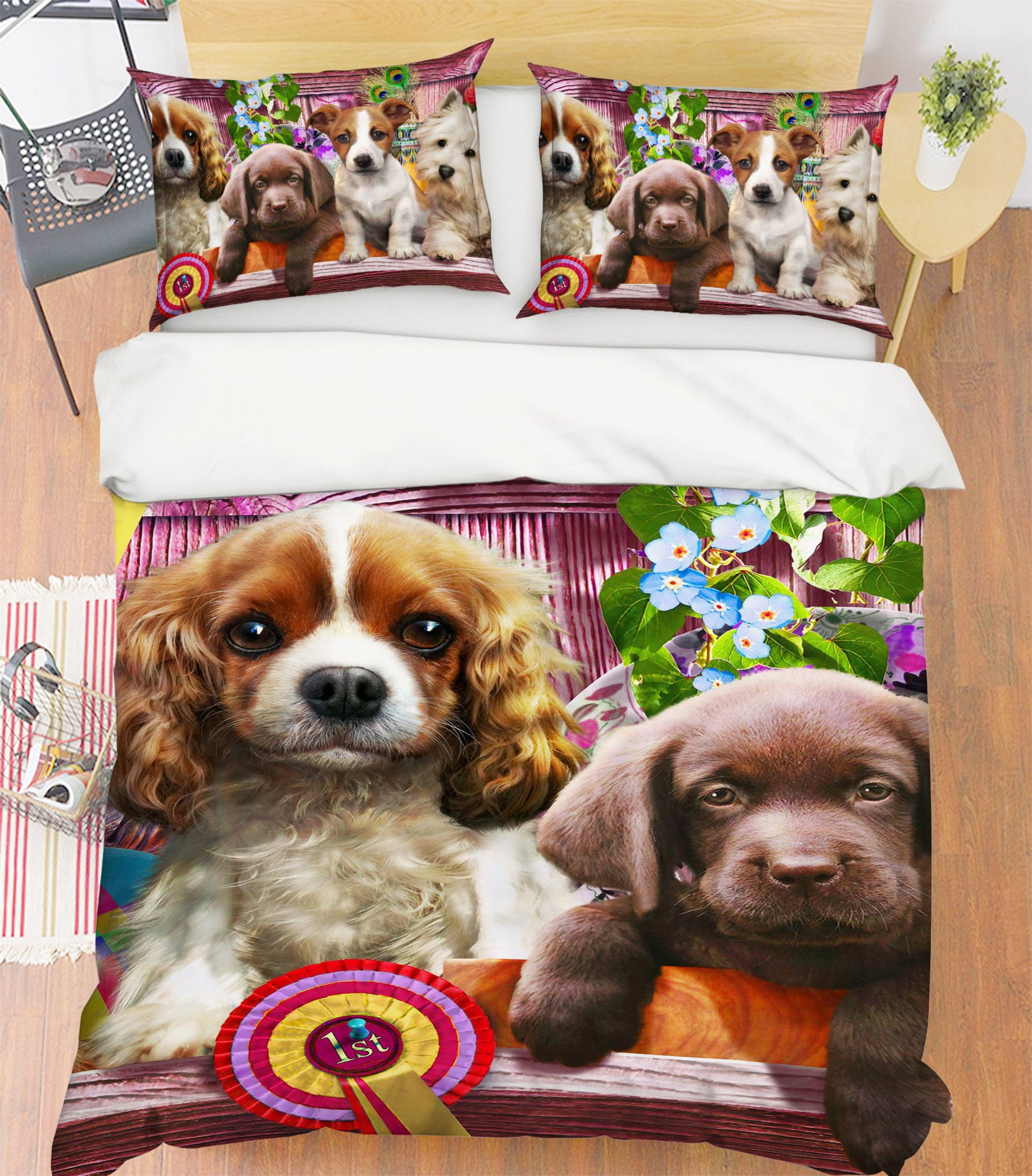 3D Cute Dog 2107 Adrian Chesterman Bedding Bed Pillowcases Quilt