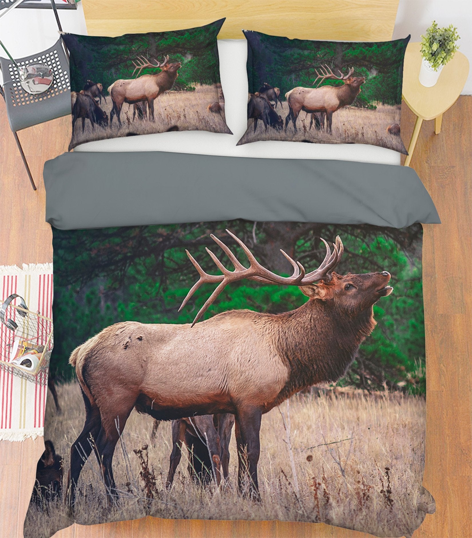 3D Elk 1938 Bed Pillowcases Quilt Quiet Covers AJ Creativity Home 