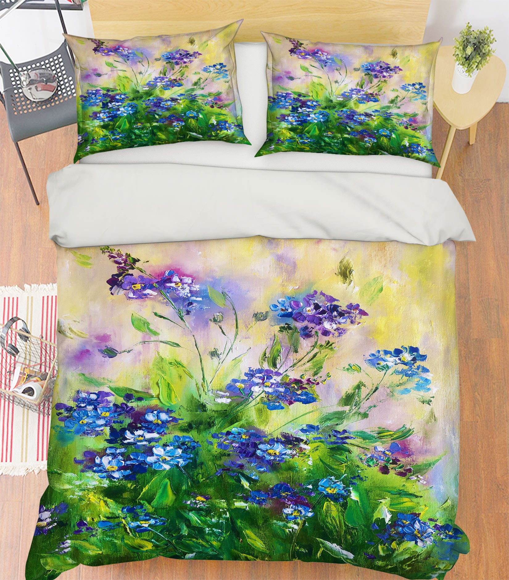 3D Blue Wildflowers 465 Skromova Marina Bedding Bed Pillowcases Quilt