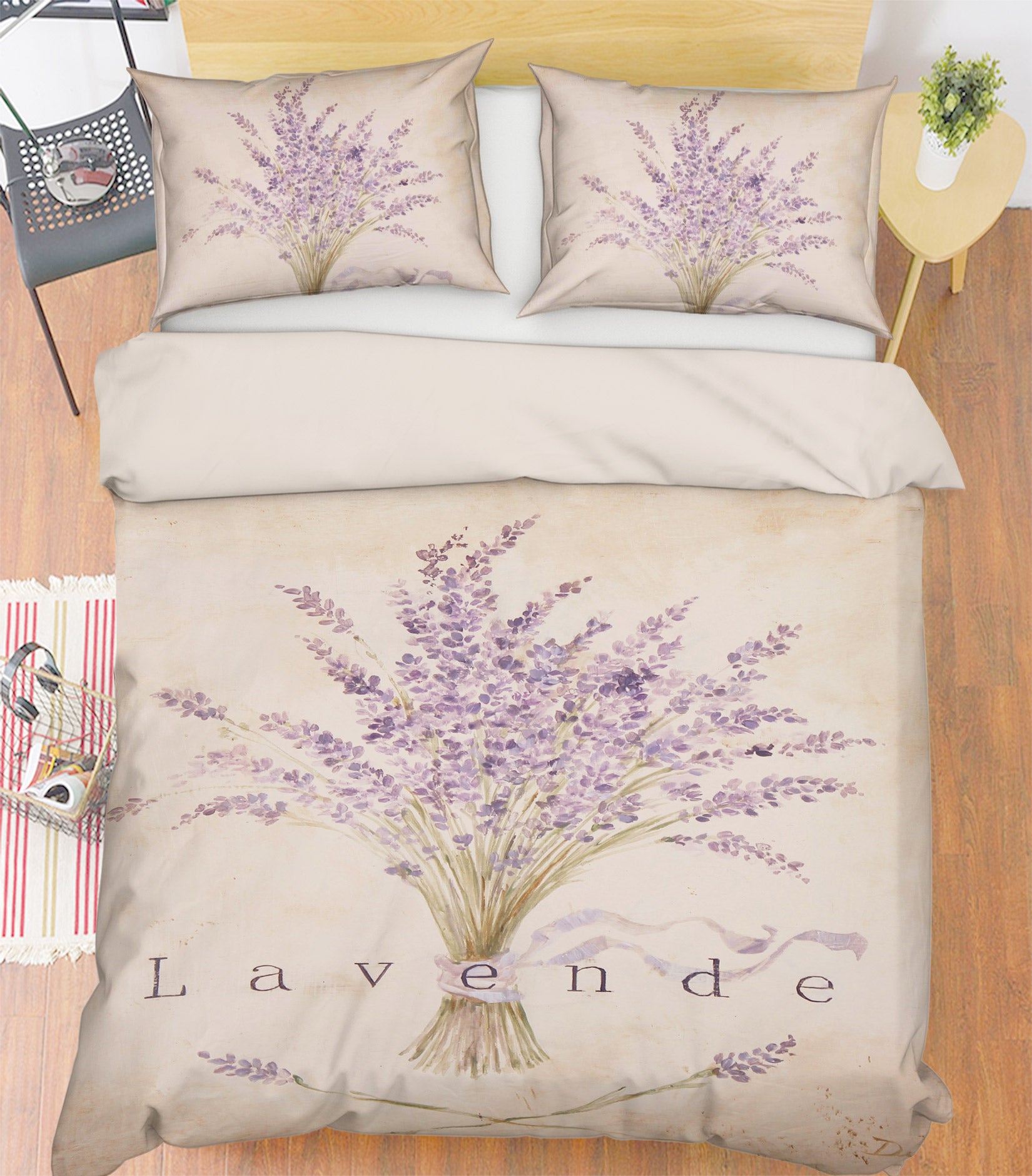 3D Bouquet Purple 2107 Debi Coules Bedding Bed Pillowcases Quilt