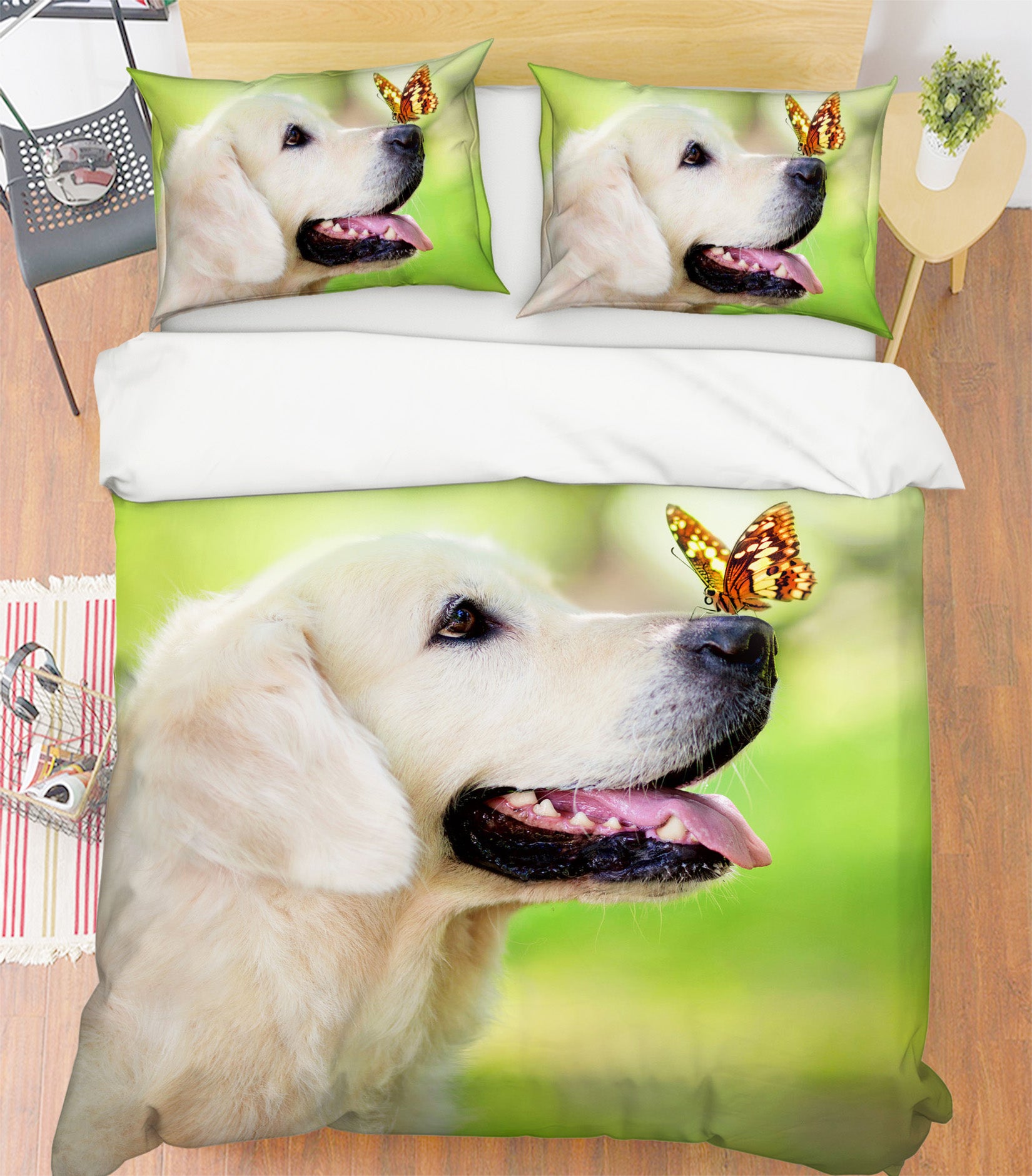 3D Butterfly Dog 1913 Bed Pillowcases Quilt