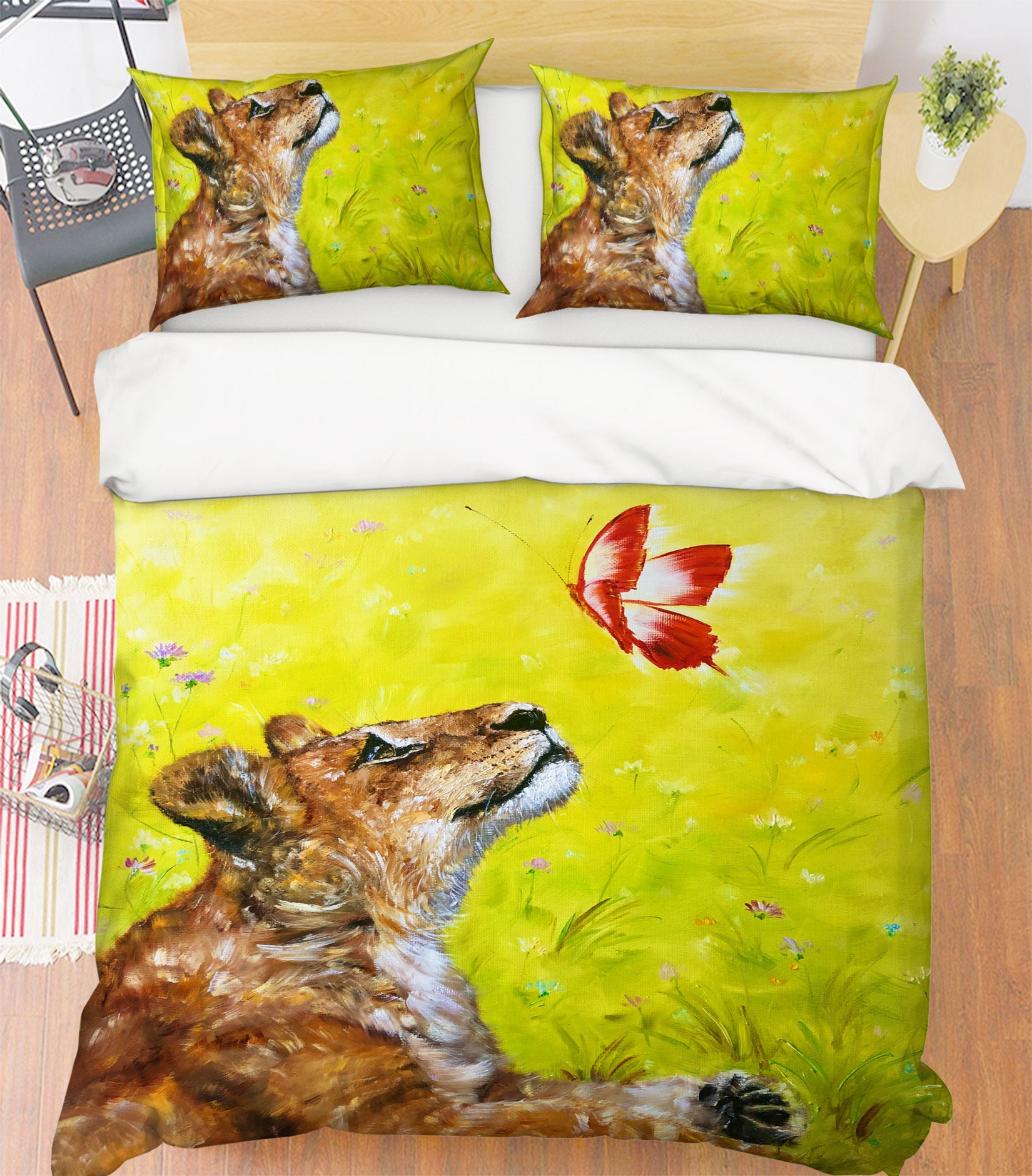 3D Lion Butterfly 577 Skromova Marina Bedding Bed Pillowcases Quilt